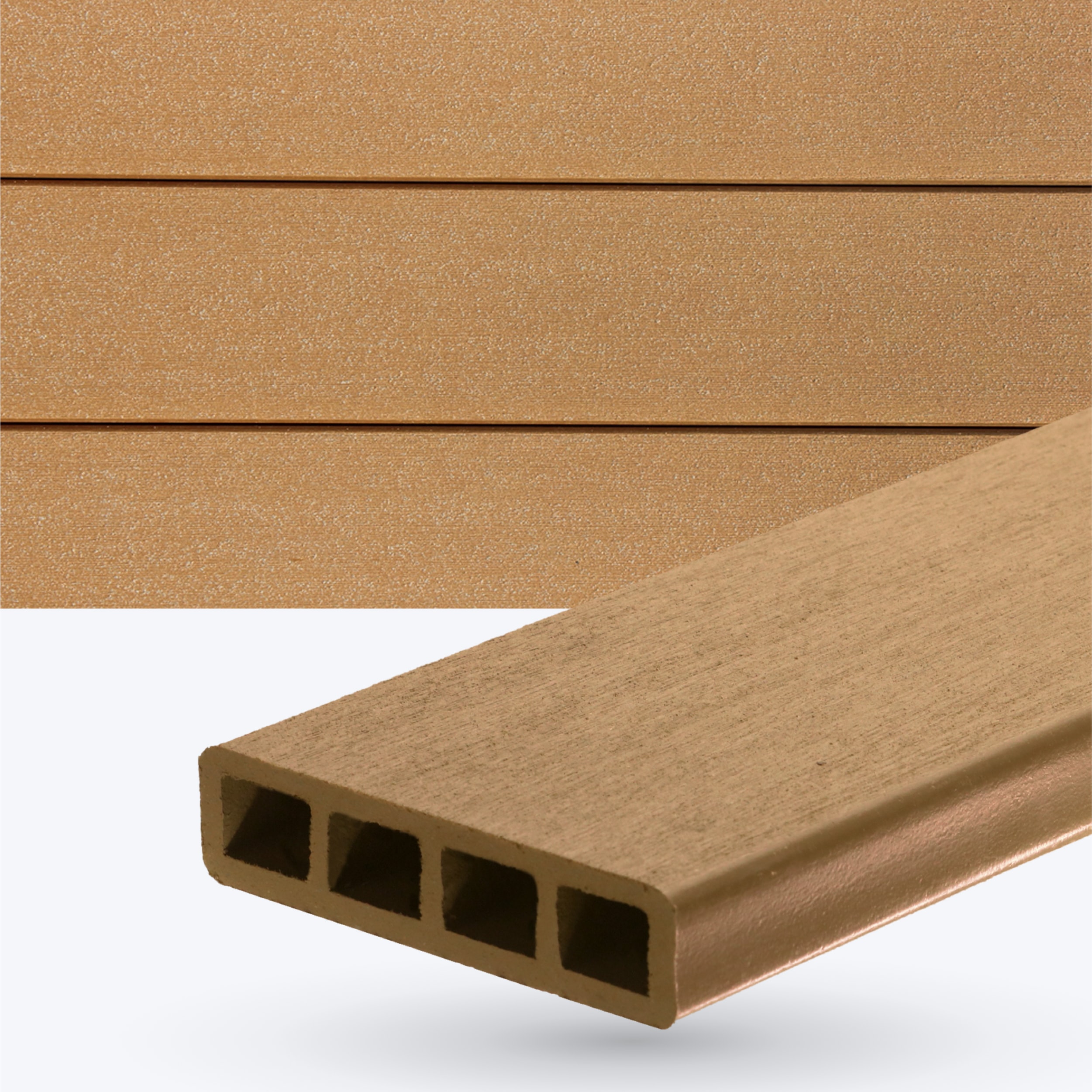 DuxxBak DX-IDHD-144C-S4S I.Dekk HD 1-in x 6-in x 12-ft Cedar Square Composite Deck board