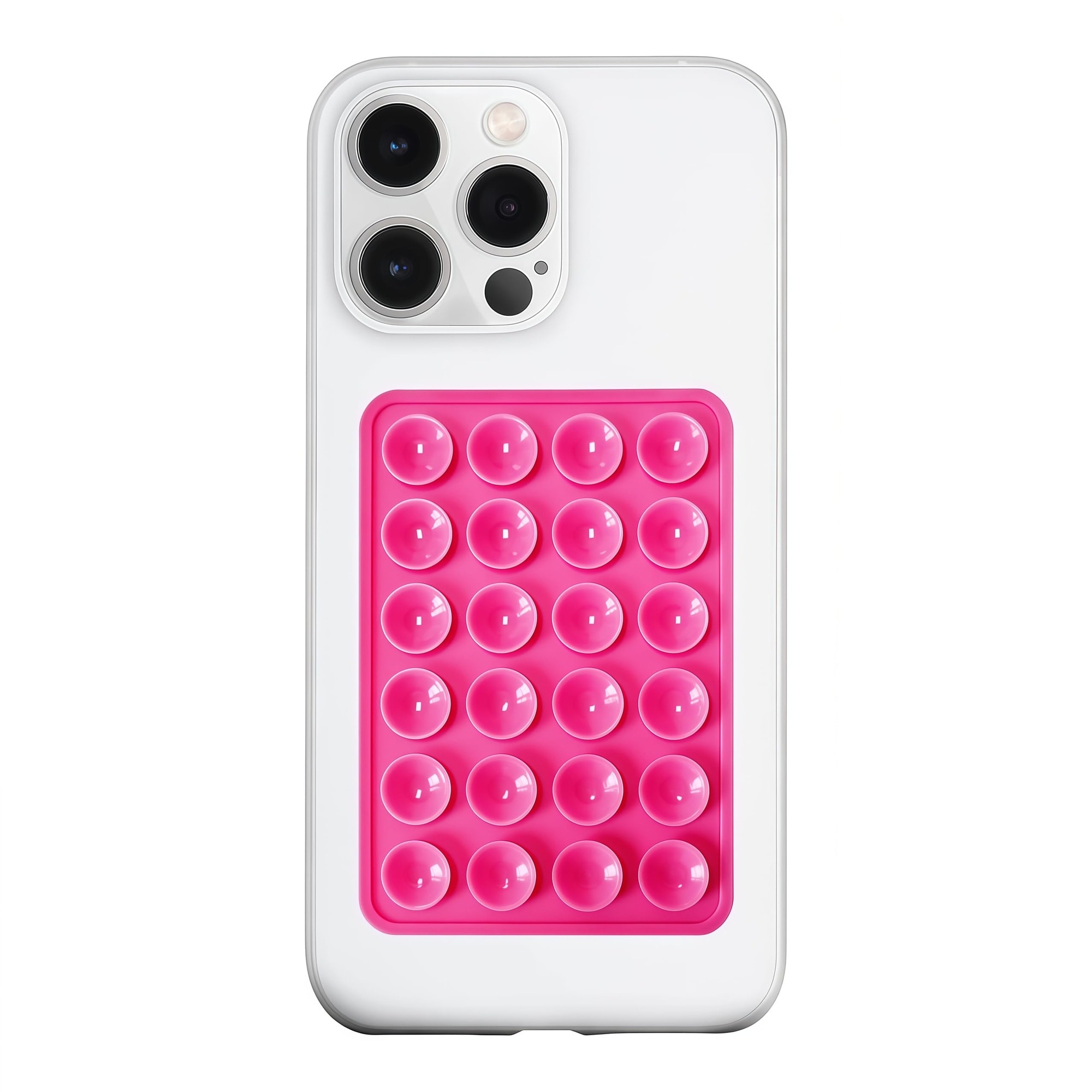 Aoibox  Silicone Suction Cup Phone Case Mount 24 Cup Adhesive Pad for Hands Free Mirror and Shower Rose Color