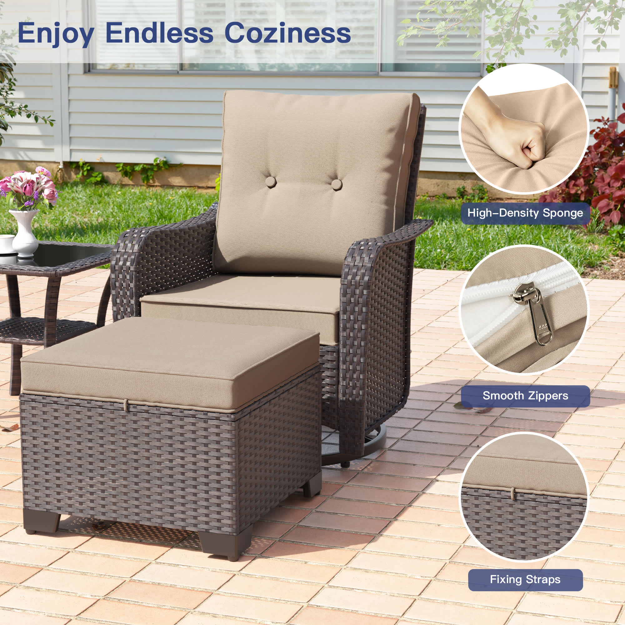 Haxvin HX-RASROT-SD Patio-Conversation-Sets - View #5