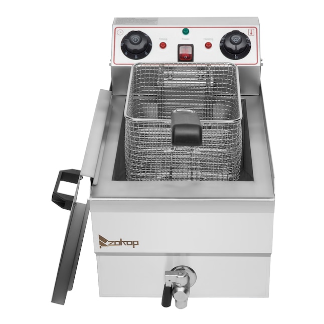 Winado 8.5-Quart Stainless Steel Deep Fryer with Faucet, Removable Basket  & Heating Element, Temperature Controls