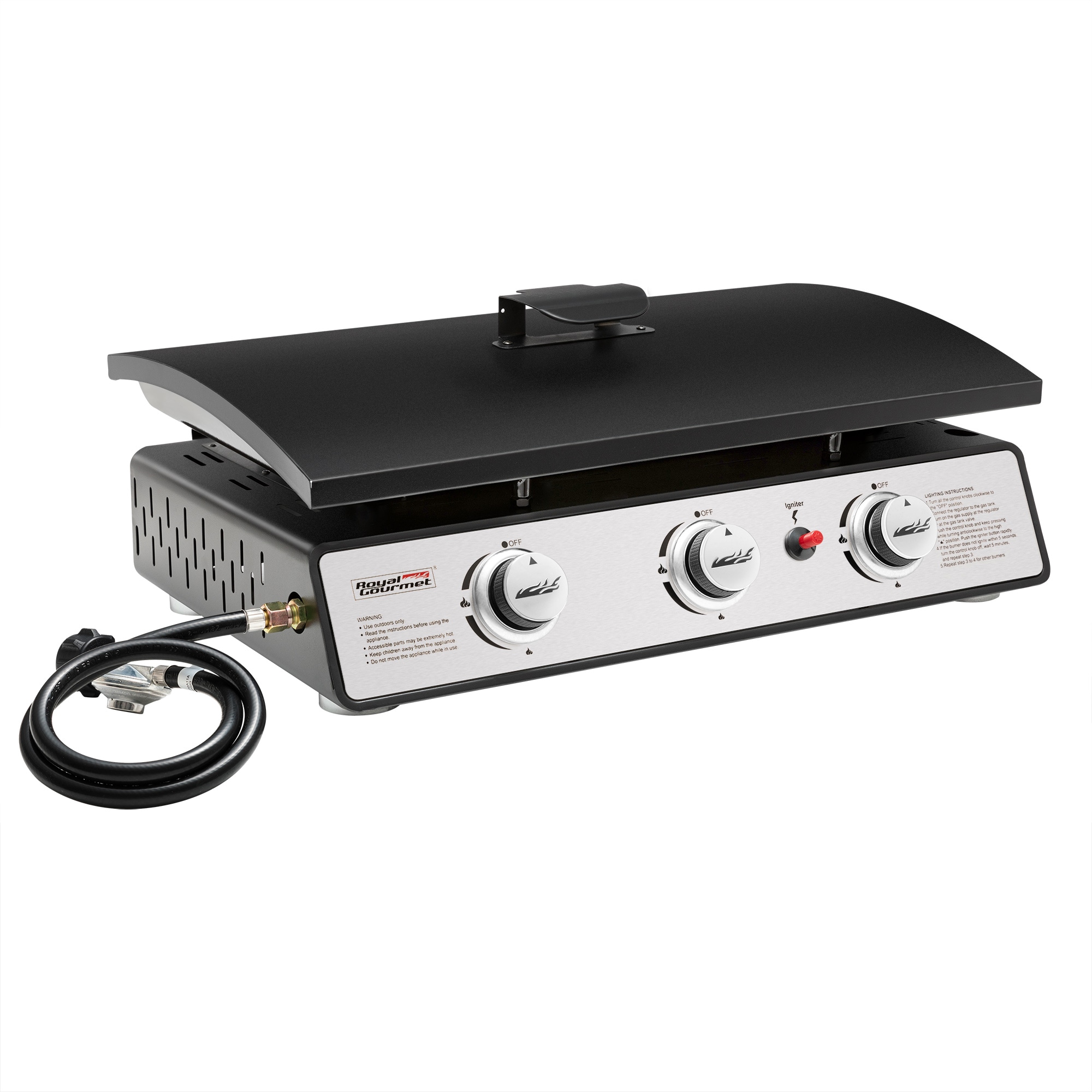 Royal Gourmet 319-Sq in Stainless Steel and Black Portable Gas Grill in the  Portable Grills department at