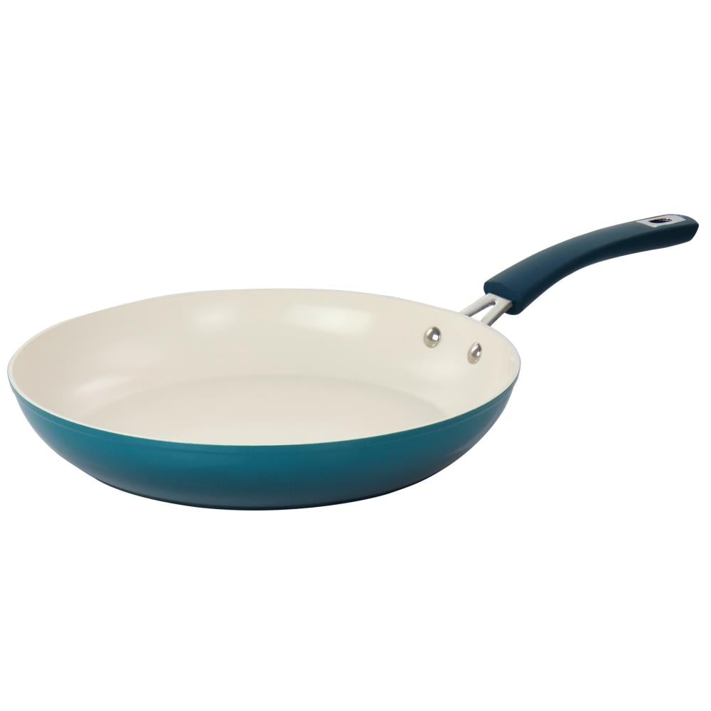 Oster Corbett 12 Inch Nonstick Aluminum Frying Pan in Blue - Ceramic  Nonstick Coating, Soft Grip Handle in the Cooking Pans & Skillets  department at