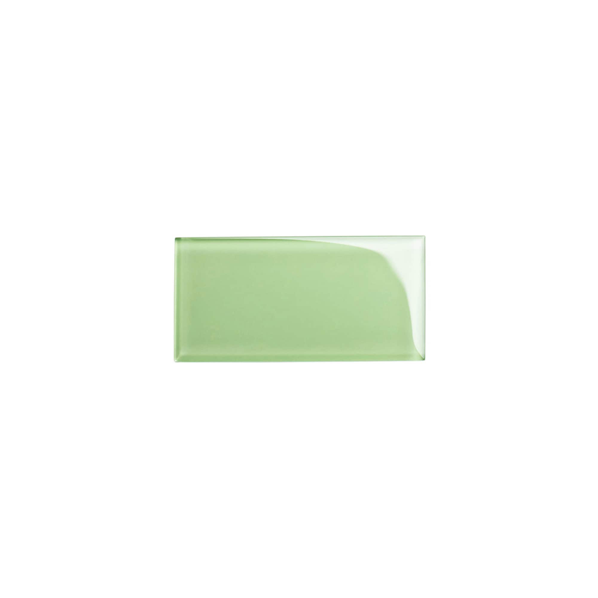 Giorbello (Sample) 3x6 Glass Subway Tiles Powder Room Green 3-in x 6-in Glossy Glass Brick Subway Wall Tile