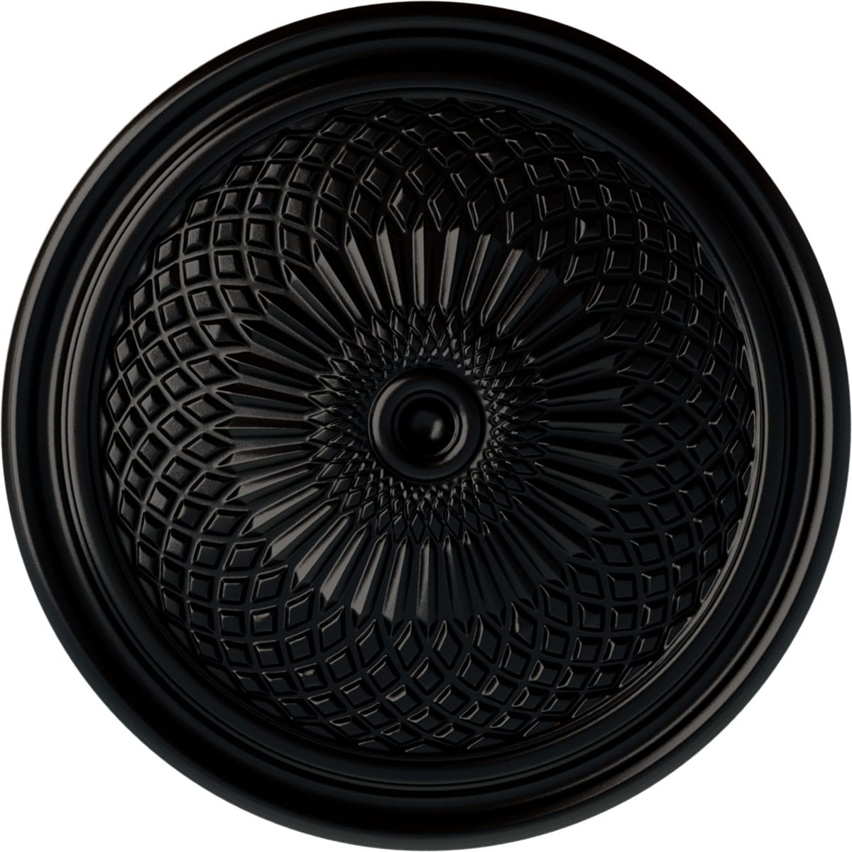 Ekena Millwork CM22TNBLF Trinity 22-in W x 22-in L Painted Jet Black Polyurethane Whole Ceiling Medallion