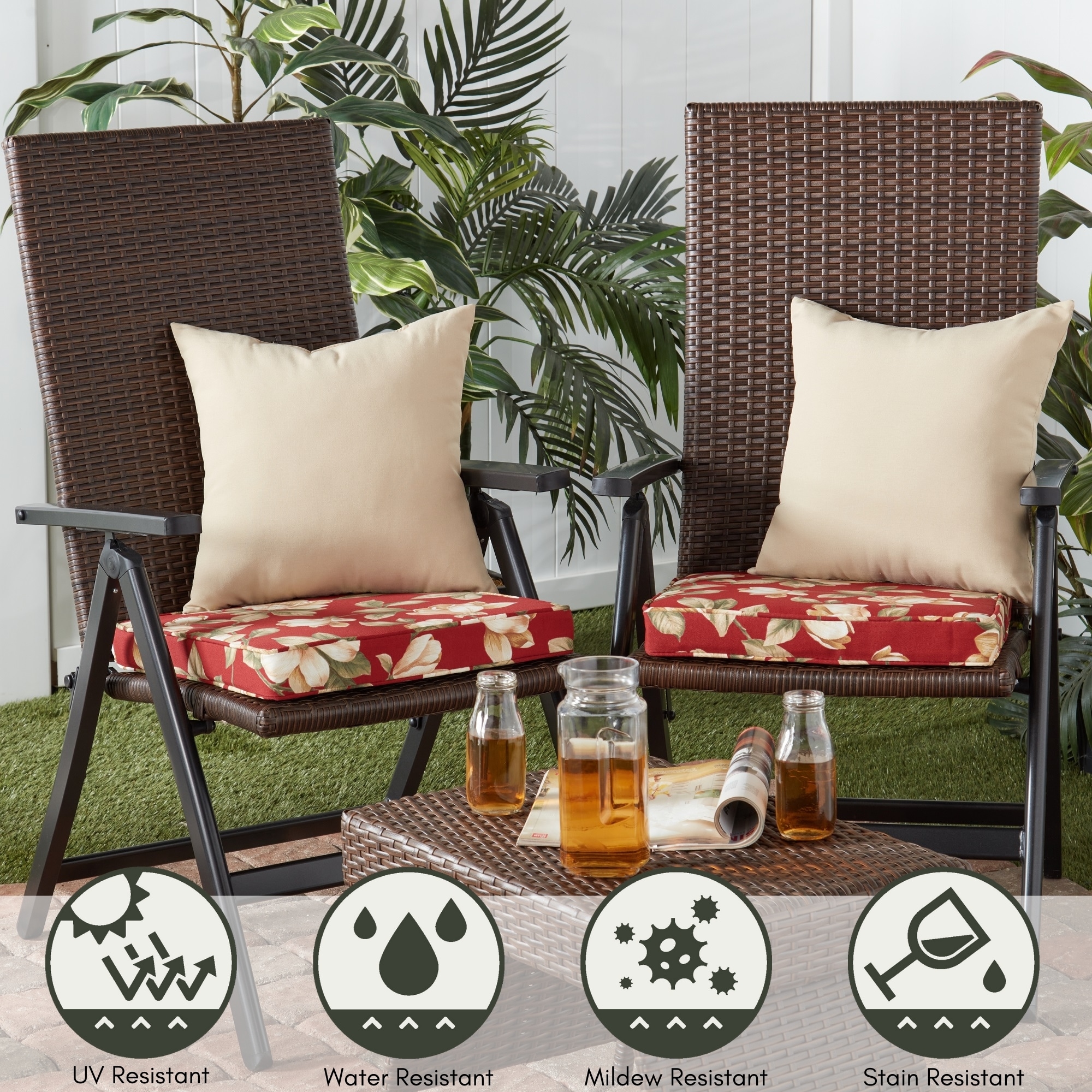 Greendale Home Fashions OC4803S2-STONE Outdoor-Accent-Pillows - View #3