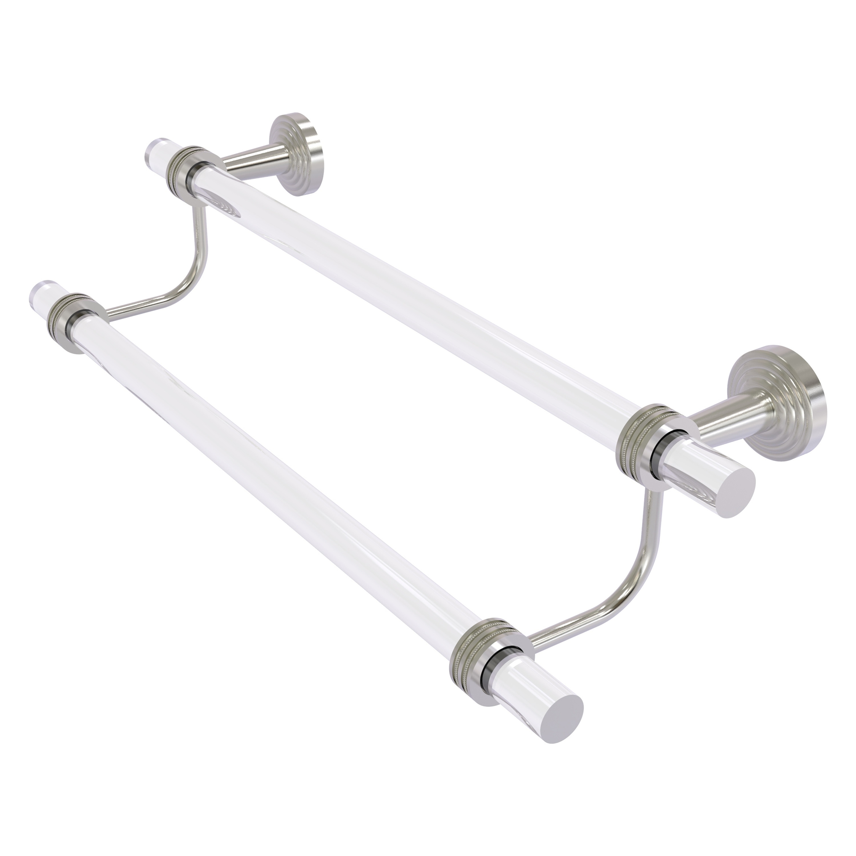 Allied Brass PB-72D-30-SN Pacific Beach 30-in double Satin Nickel Wall mount Double Towel Bar