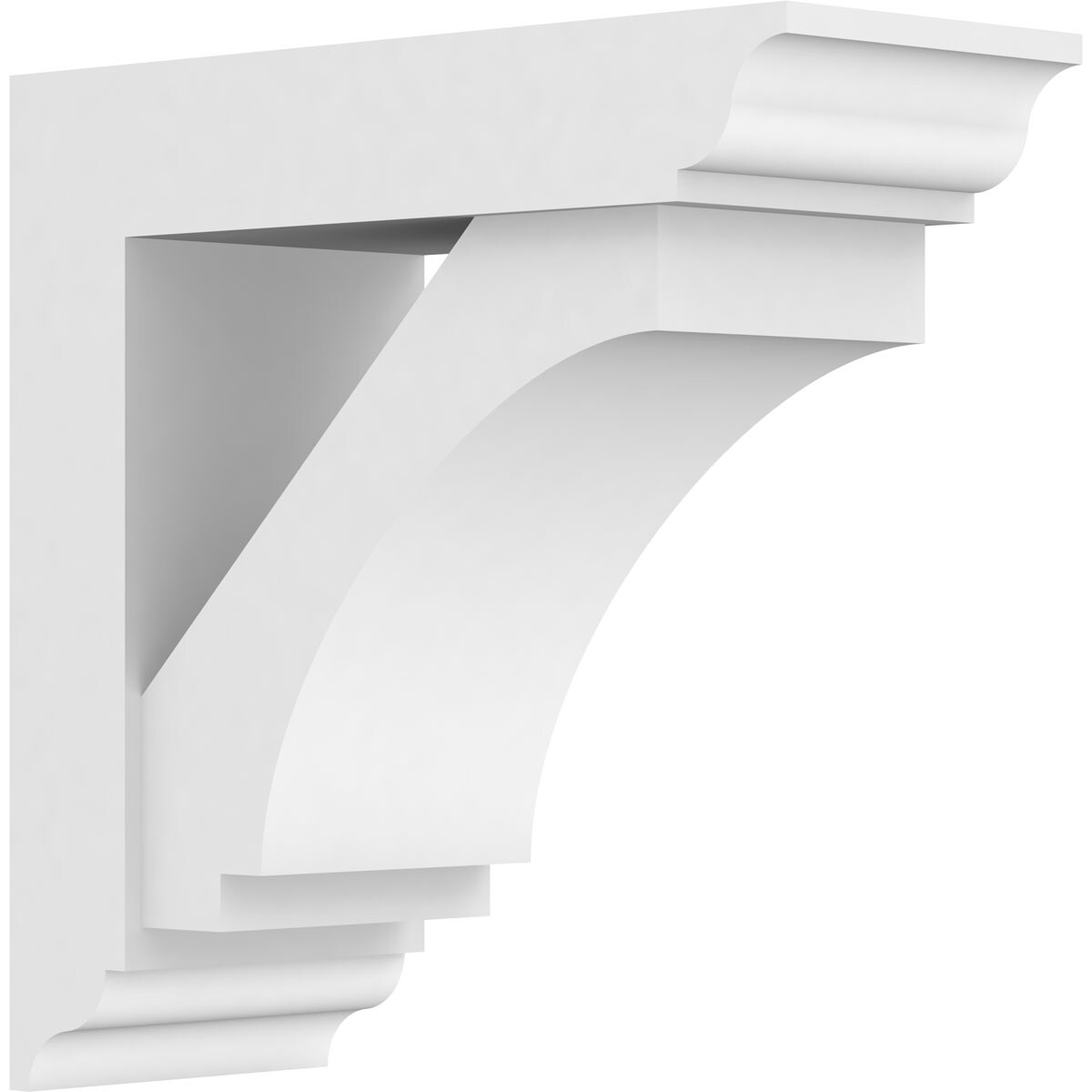 Ekena Millwork BKTP05X12X12IMP01 Standard Imperial 5-in x 12-in x 12-in White PVC Standard bracket