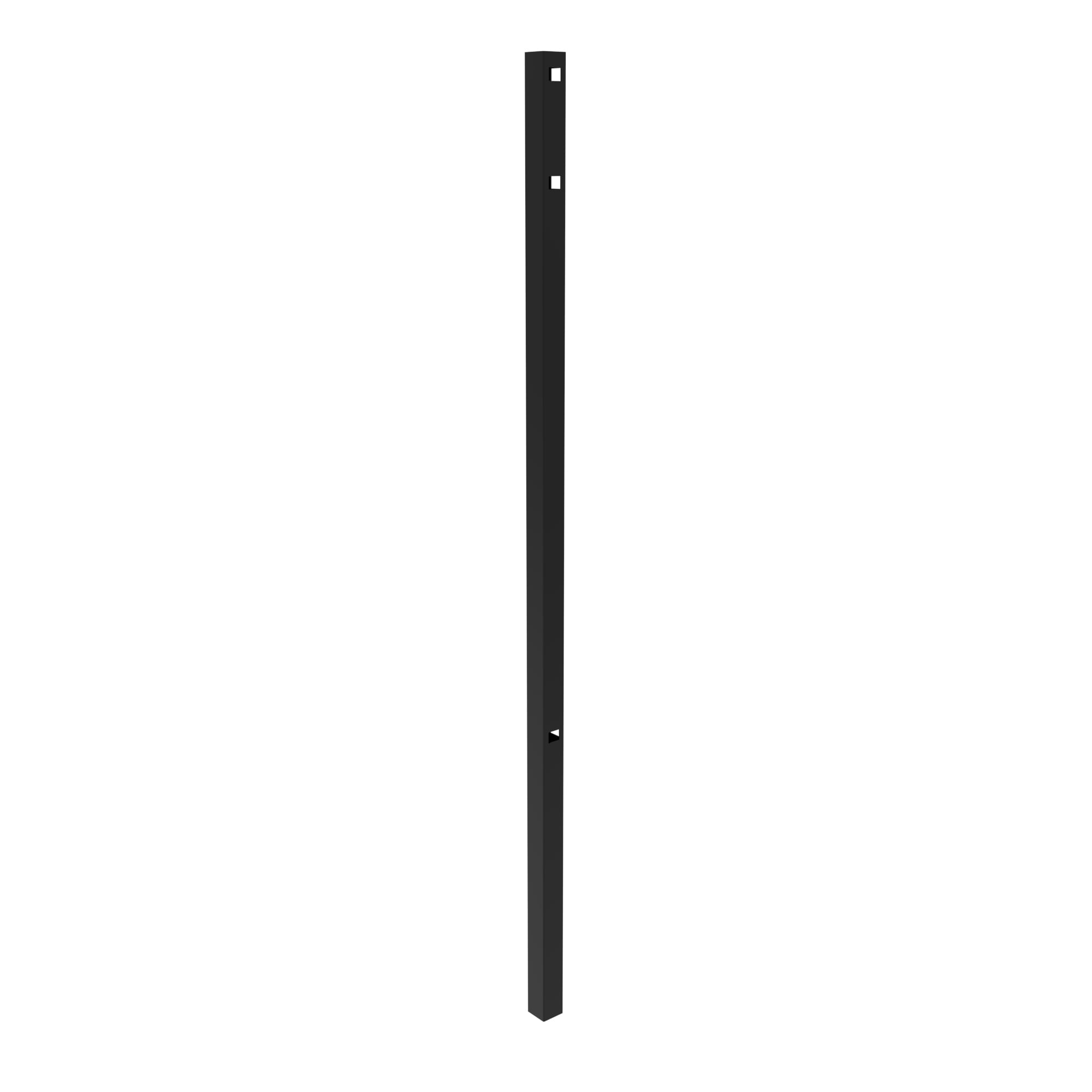 Fortress Building Products 40320784441MK Athens 6-1/2-ft H x 4-1/2-ft W Gloss Black Aluminum No Dig Privacy Corner Decorative metal Fence post