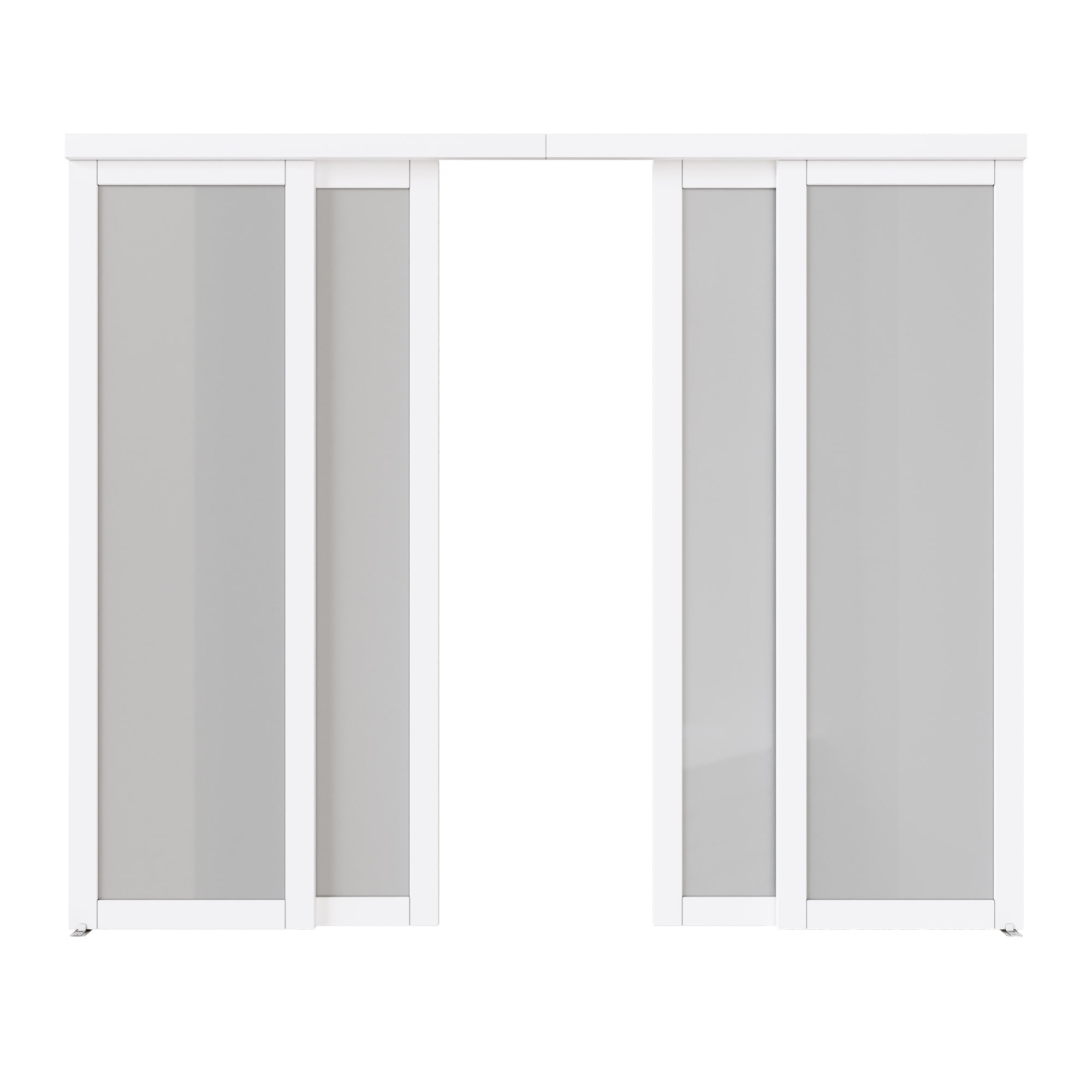 JUJUBON IN-CD-SLG-SD-1L-96 Closet Door 96-in x 80-in White 1-panel Frosted glass Smooth Solid core Prefinished MDF Closet Sliding Door ( Hardware Included )
