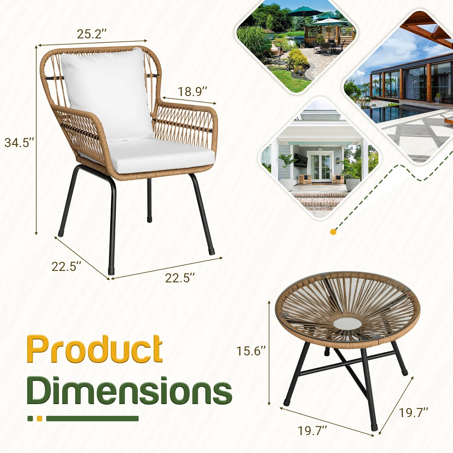 Vineego LS-LCRF22-0130-82 Patio-Conversation-Sets - View #6