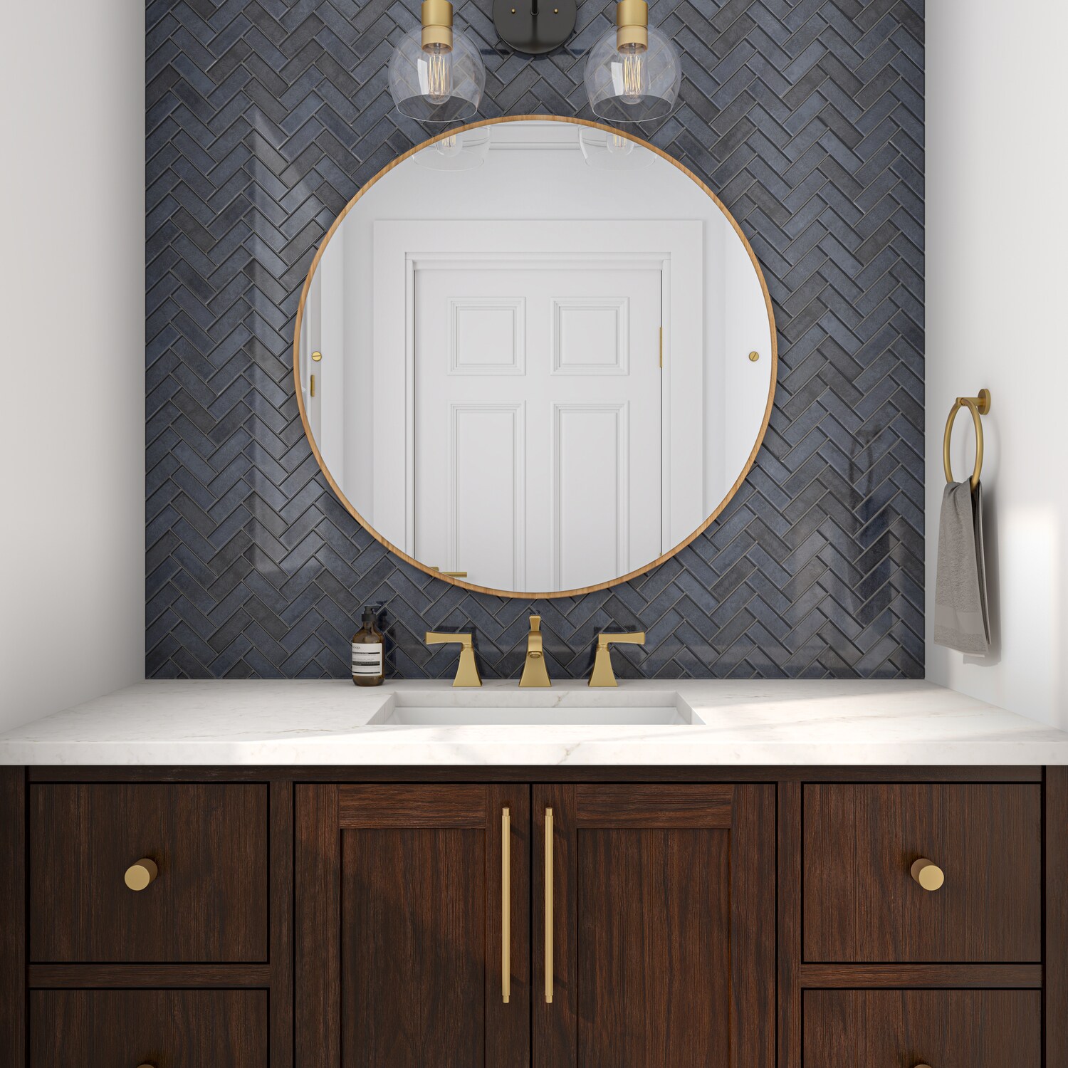 STAINMASTER Zellige-style Blue 9-in x 12-in Glossy Ceramic Patterned Mosaic Floor and Wall Tile (0.6-sq. ft/ Piece)