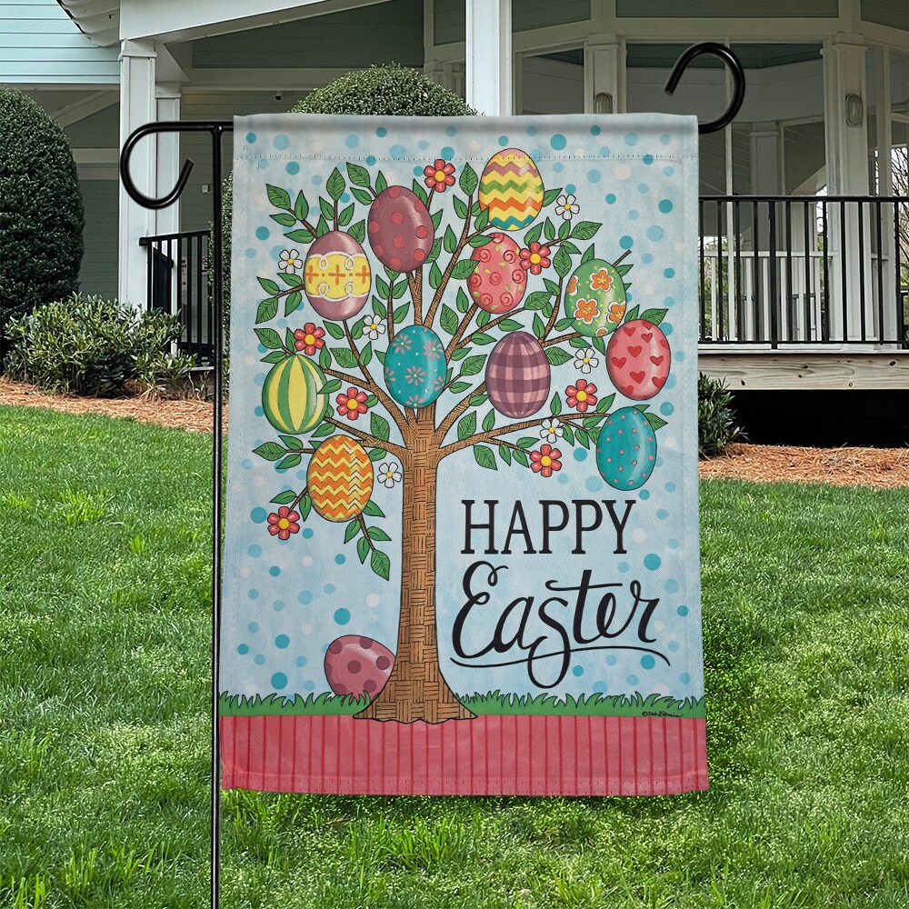 Rain or Shine 1.04-ft W x 1.5-ft H Easter Garden Flag at Lowes.com