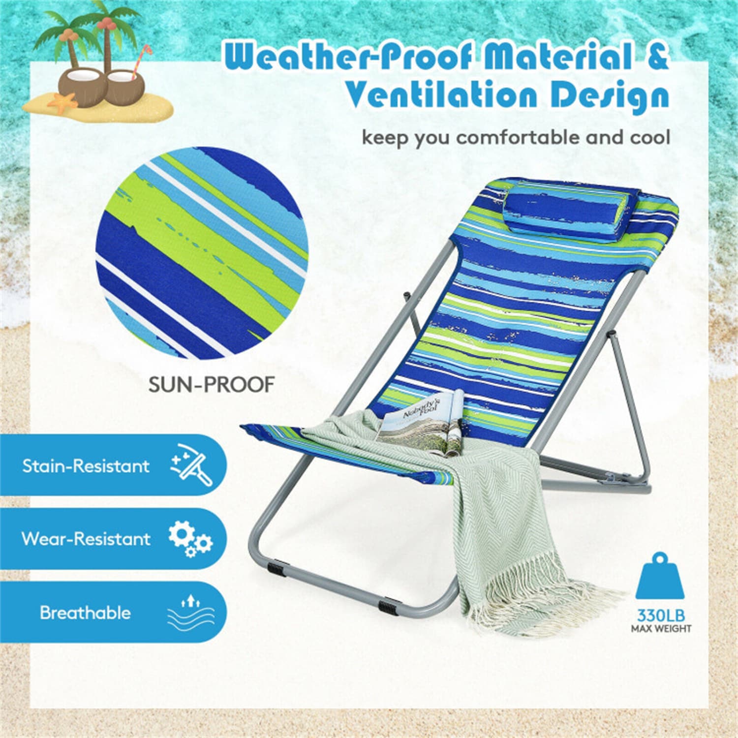 BABOOM BOM-015BL-2-CO Beach-Camping-Chairs - View #7