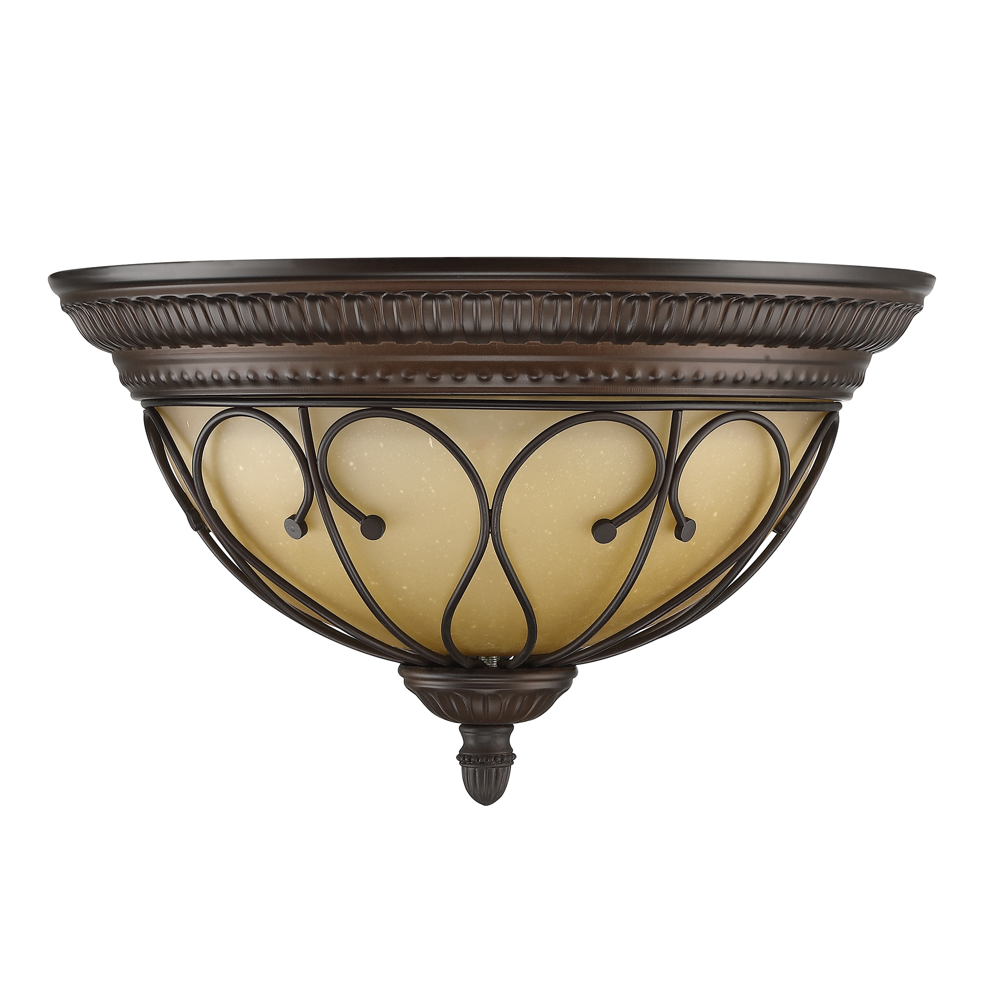 Hukoro F76382-QC 2 -Light 15.28-in Bronze Flush Mount Light