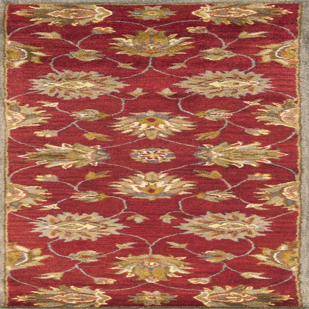 HomeRoots 352311 Bernadette 2 X 7 (ft) Wool Red Indoor Floral/Botanical Runner Rug