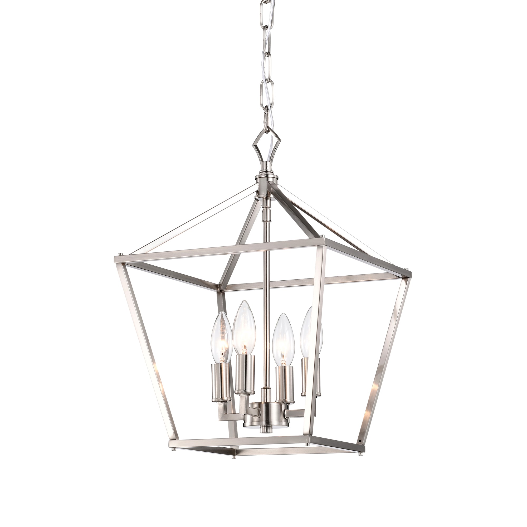 Edvivi EPL1351BN Renzo 4 -Light Brushed Nickel Modern/contemporary Lantern Medium Hanging Pendant light