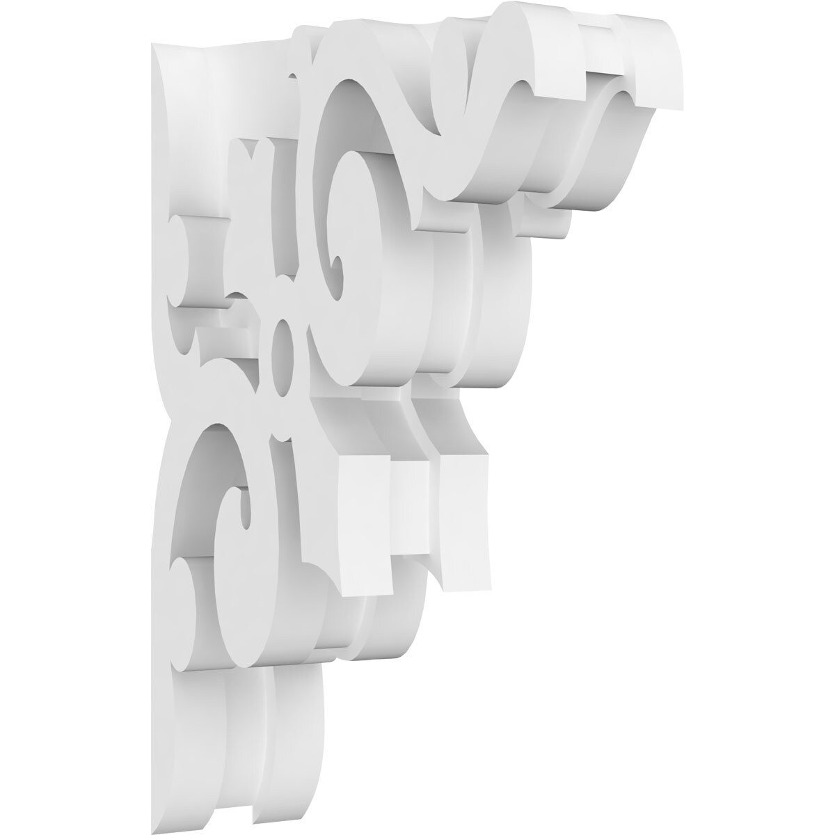 Ekena Millwork CORP01X04X07WH 1.875-in x 4.5-in x 7-in Whitman Unfinished White PVC Paintable Corbel
