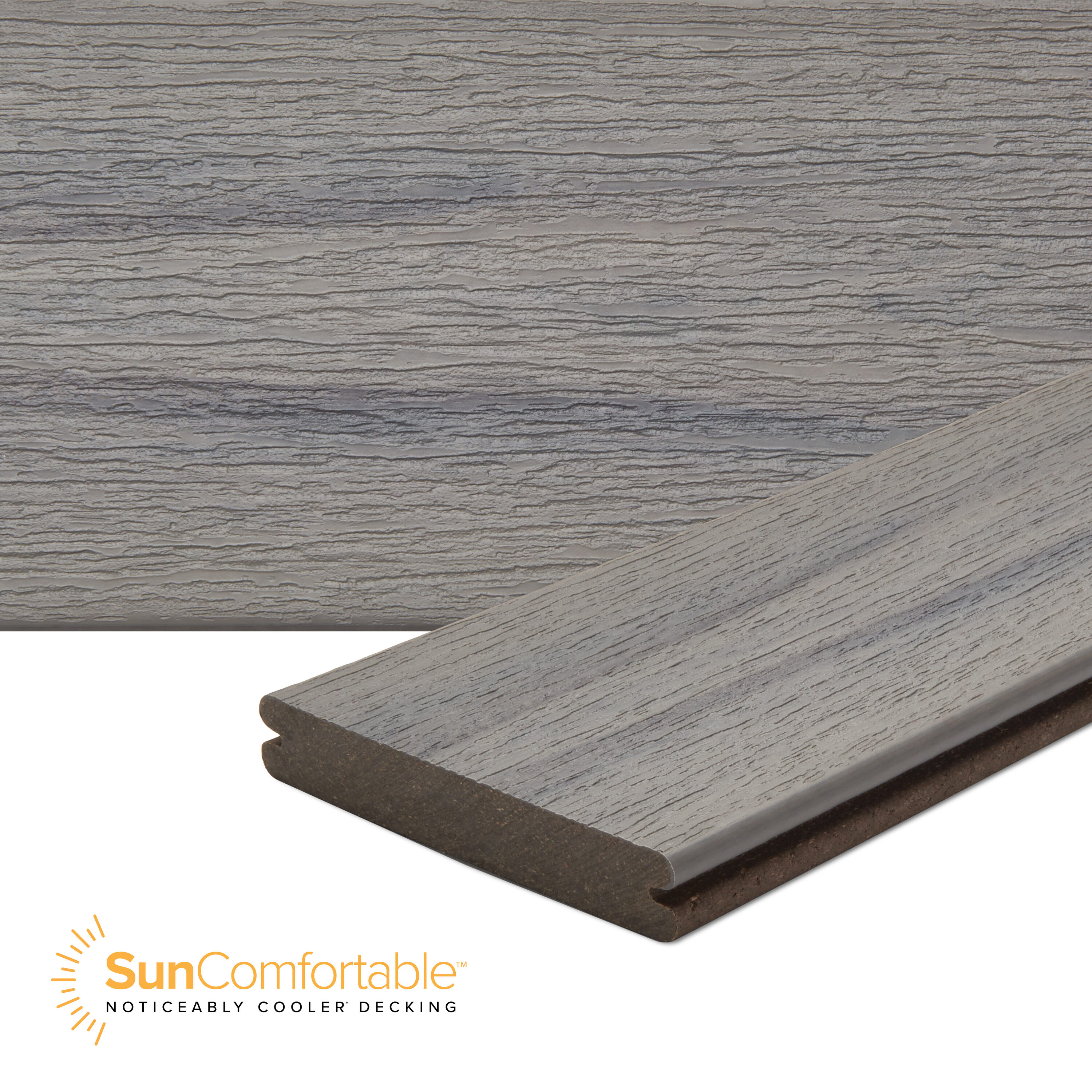 Trex MS010620S2G01 Select 1-in x 6-in x 20-ft Millstone Grooved Composite Deck board