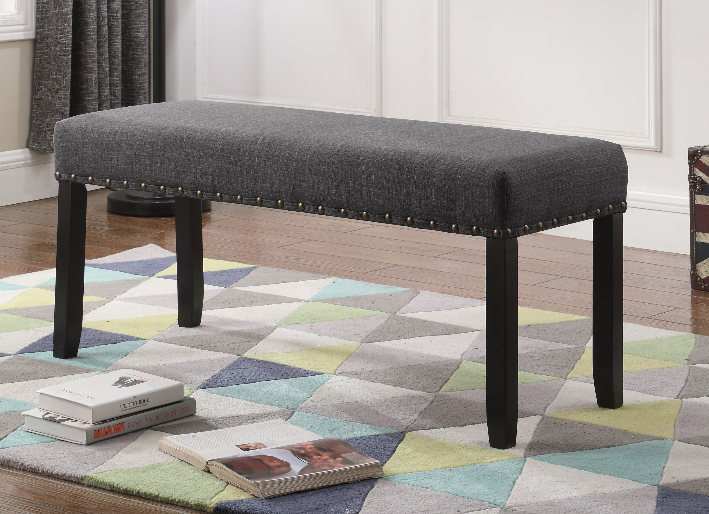 Roundhill Furniture CB162GY Dining-Benches - View #3