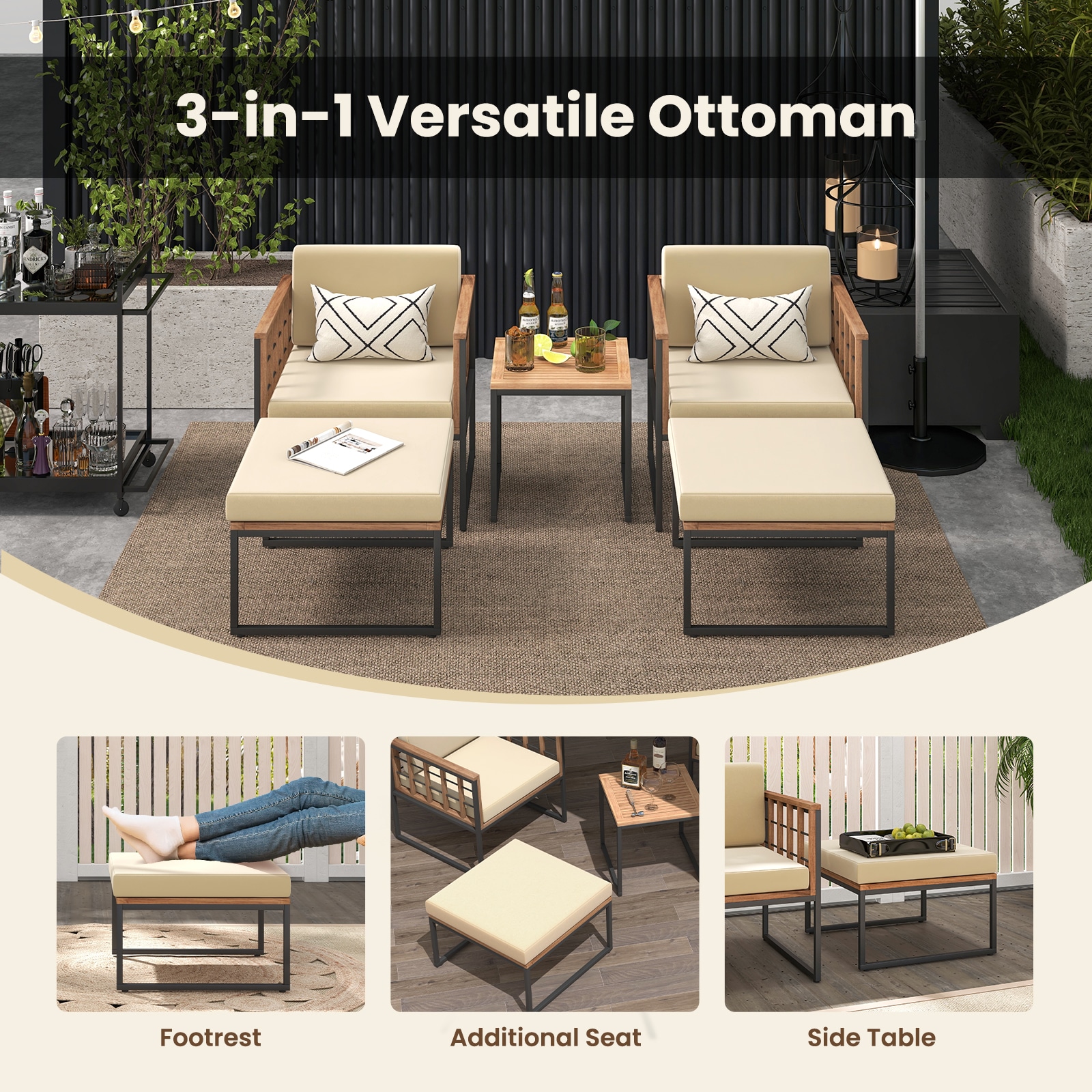 LIVIZA OUG71663BN-X Patio-Conversation-Sets - View #5