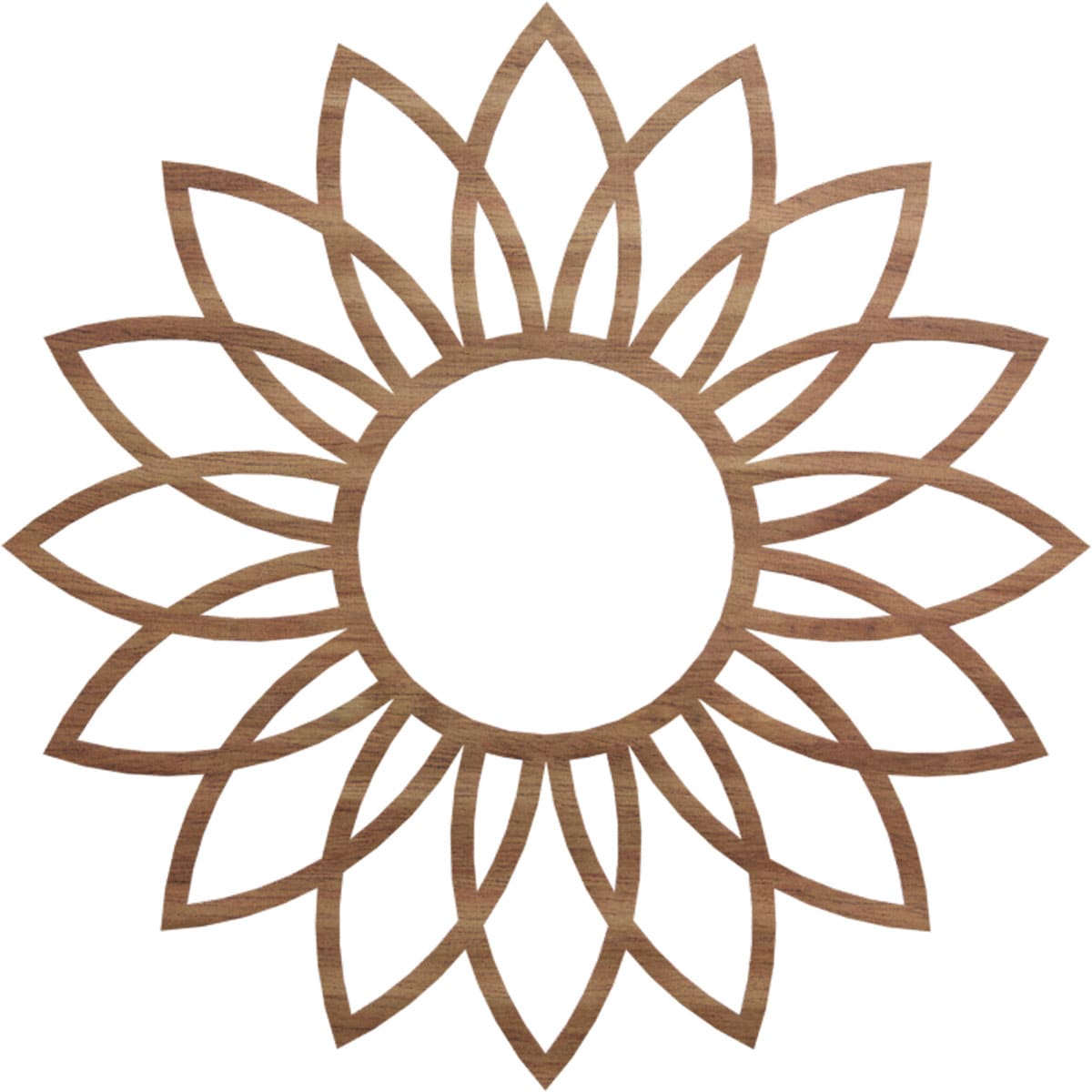 Ekena Millwork CMWP36X36X0250DAWA Daisy Fretwork 36-in W x 36-in L Contemporary Walnut Wood Whole Ceiling Medallion