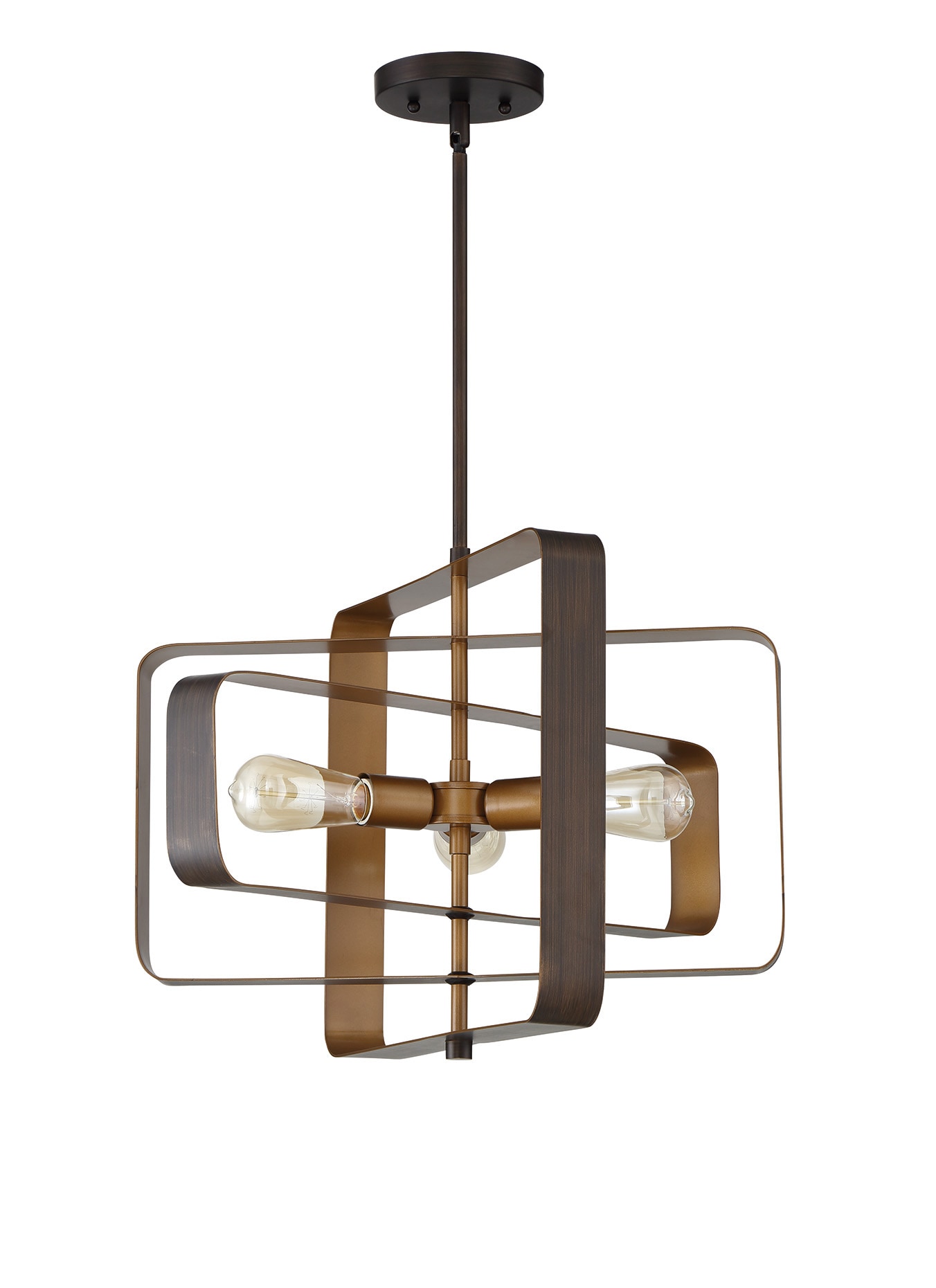 Craftmade 48593-ABZ Linked 3-Light Aged Bronze Transitional Geometric Hanging Pendant Light