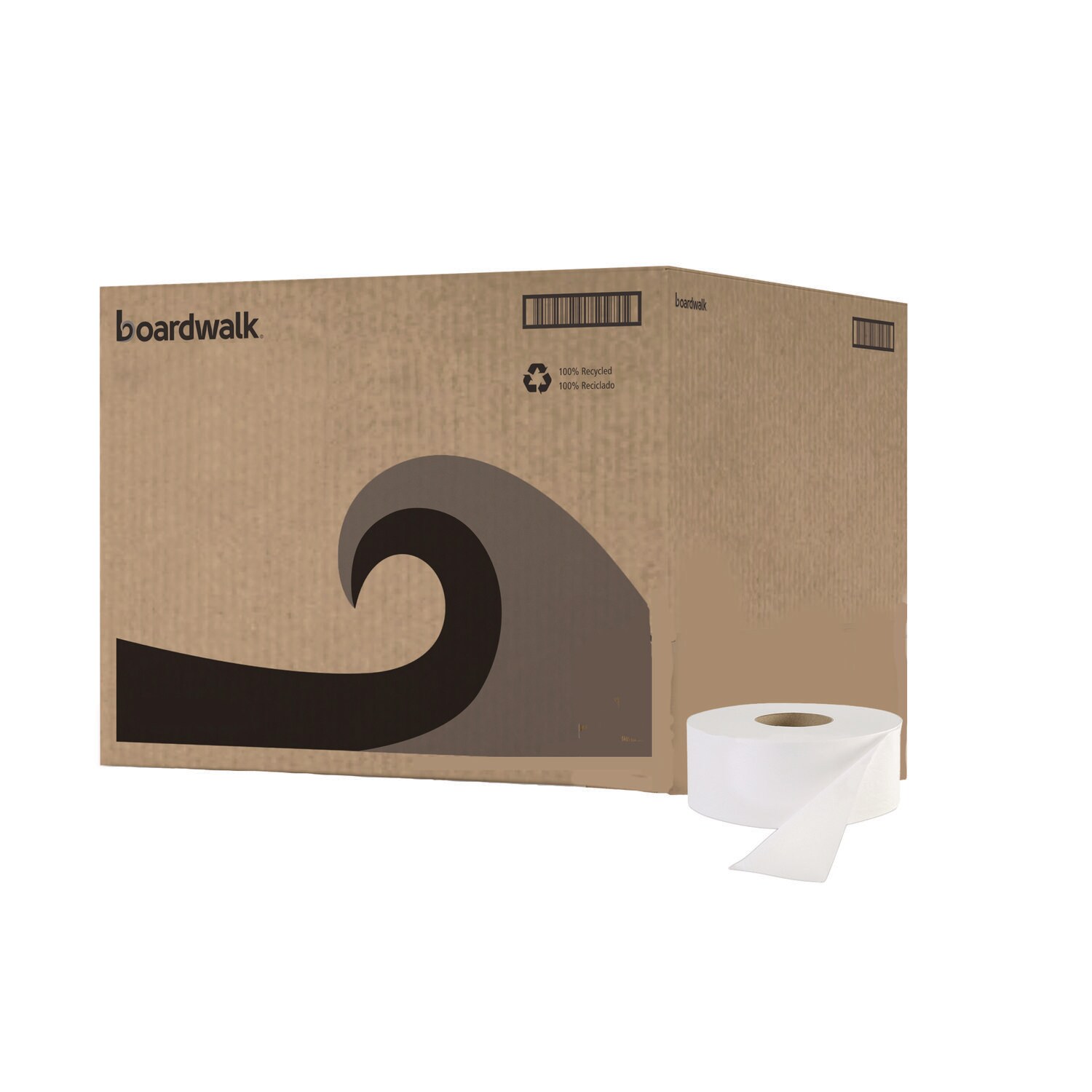 Boardwalk - JRT Jr. Bath Tissue Jumbo Septic Safe 1-Ply 3.3 in x 2000 ft White 12 Rolls/Carton