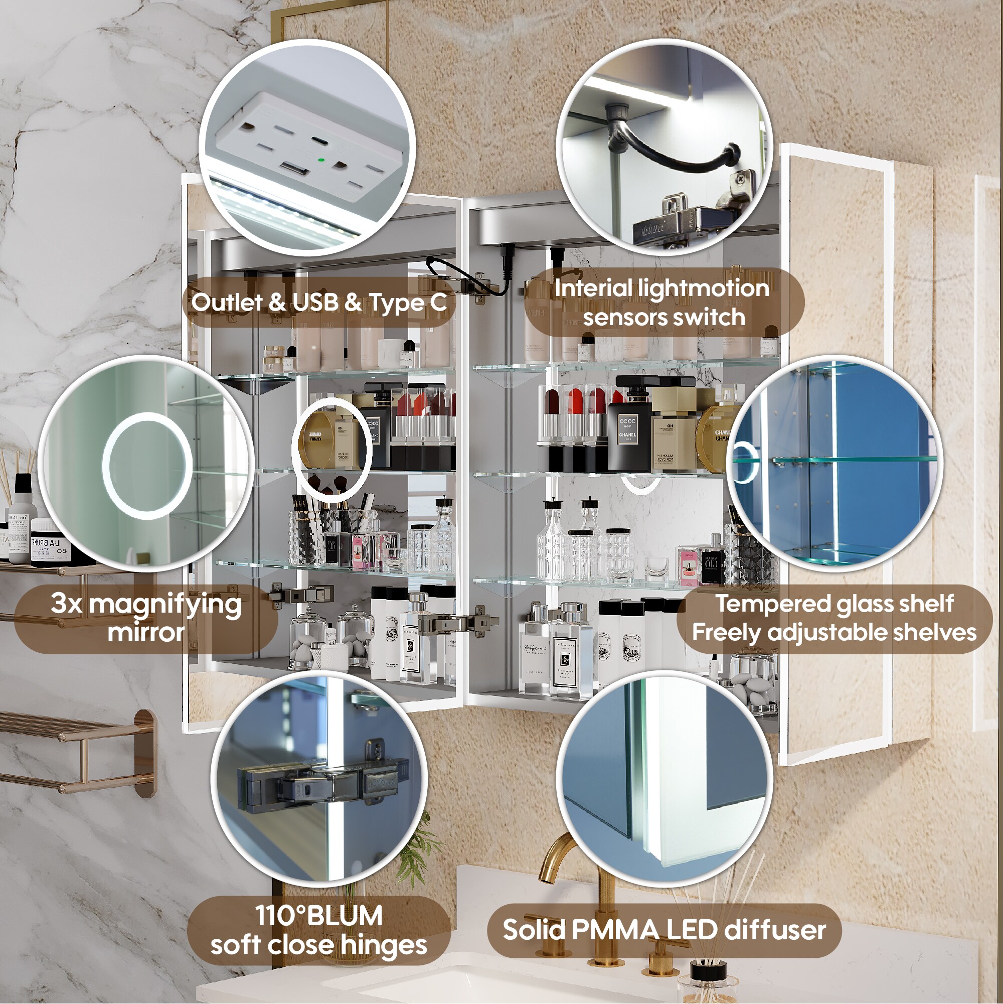 CALVON ZUB8-3030 Bathroom-Medicine-Cabinets - View #12