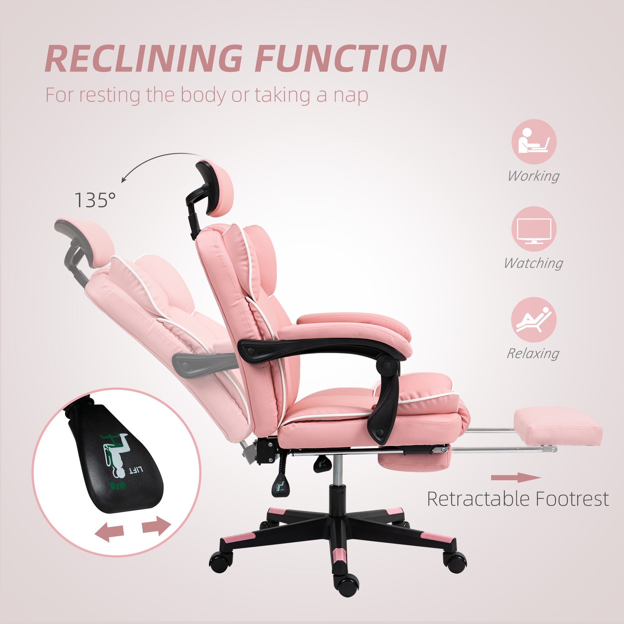 HomCom 921-832V00PK Office-Chairs - View #4