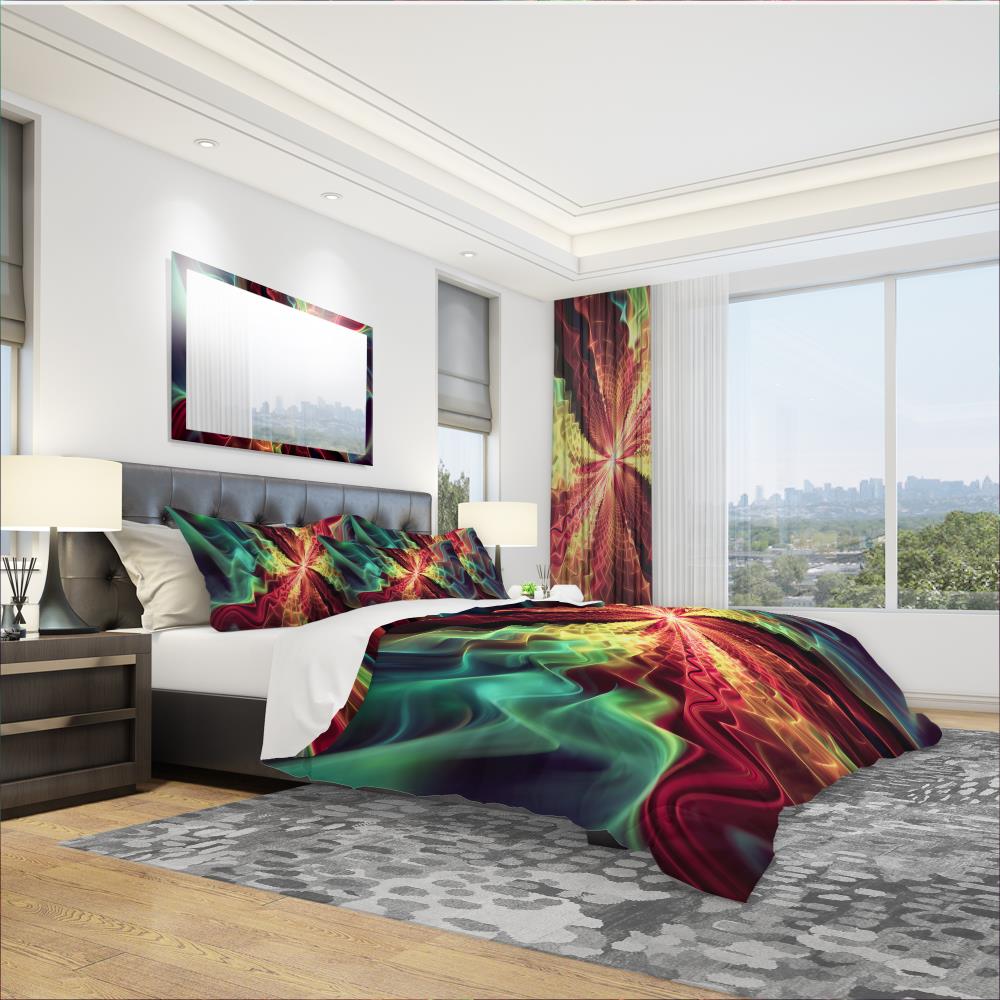Designart BED3029-T 3 -Piece Red Twin Duvet cover Set