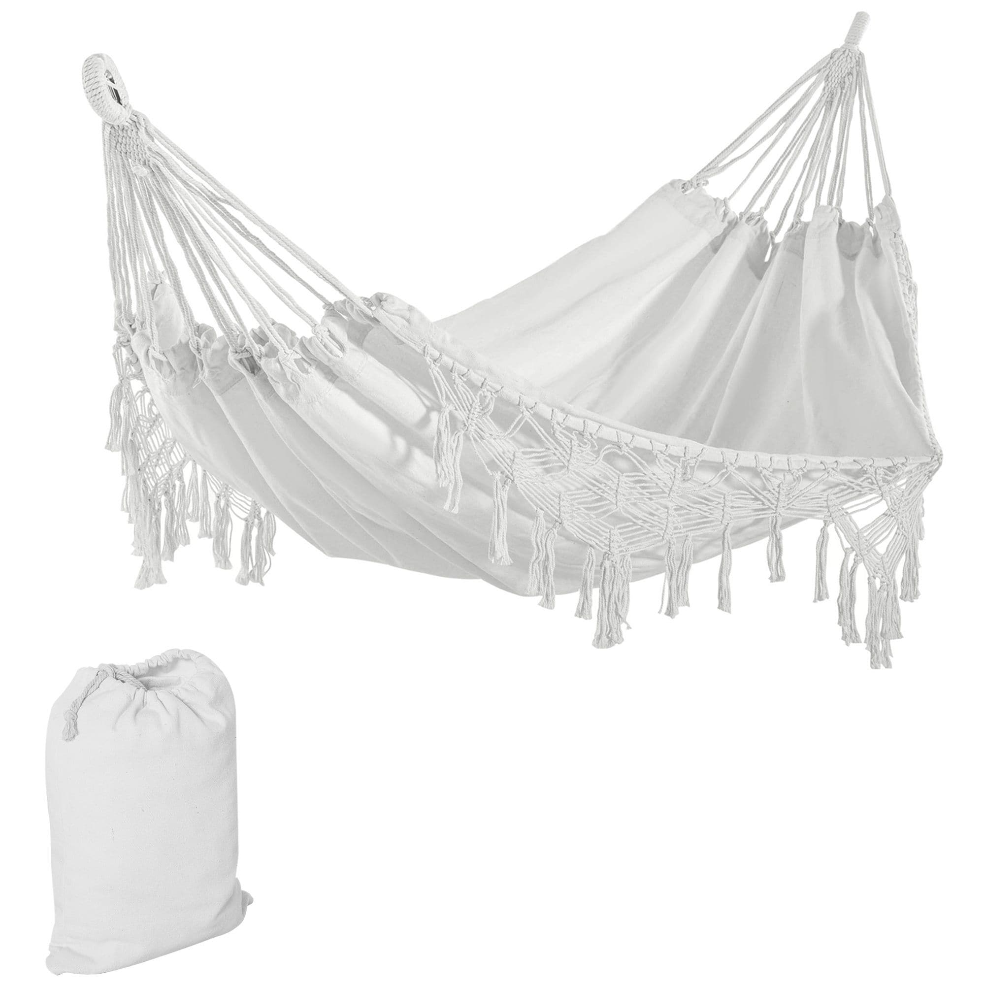 Miki Shinly AB-5517-122JJ Outdoor Portable Hammock Ocean Park White Rope Hammock with Stand
