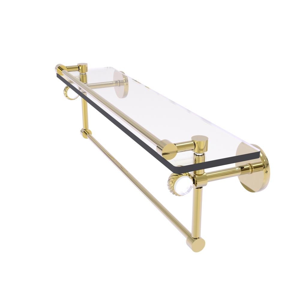 Allied Brass CV-1TBT-22-GAL-UNL Clearview Unlacquered Brass Wall mount Bathroom Shelf ( 22-in x 6.7-in x 5-in )