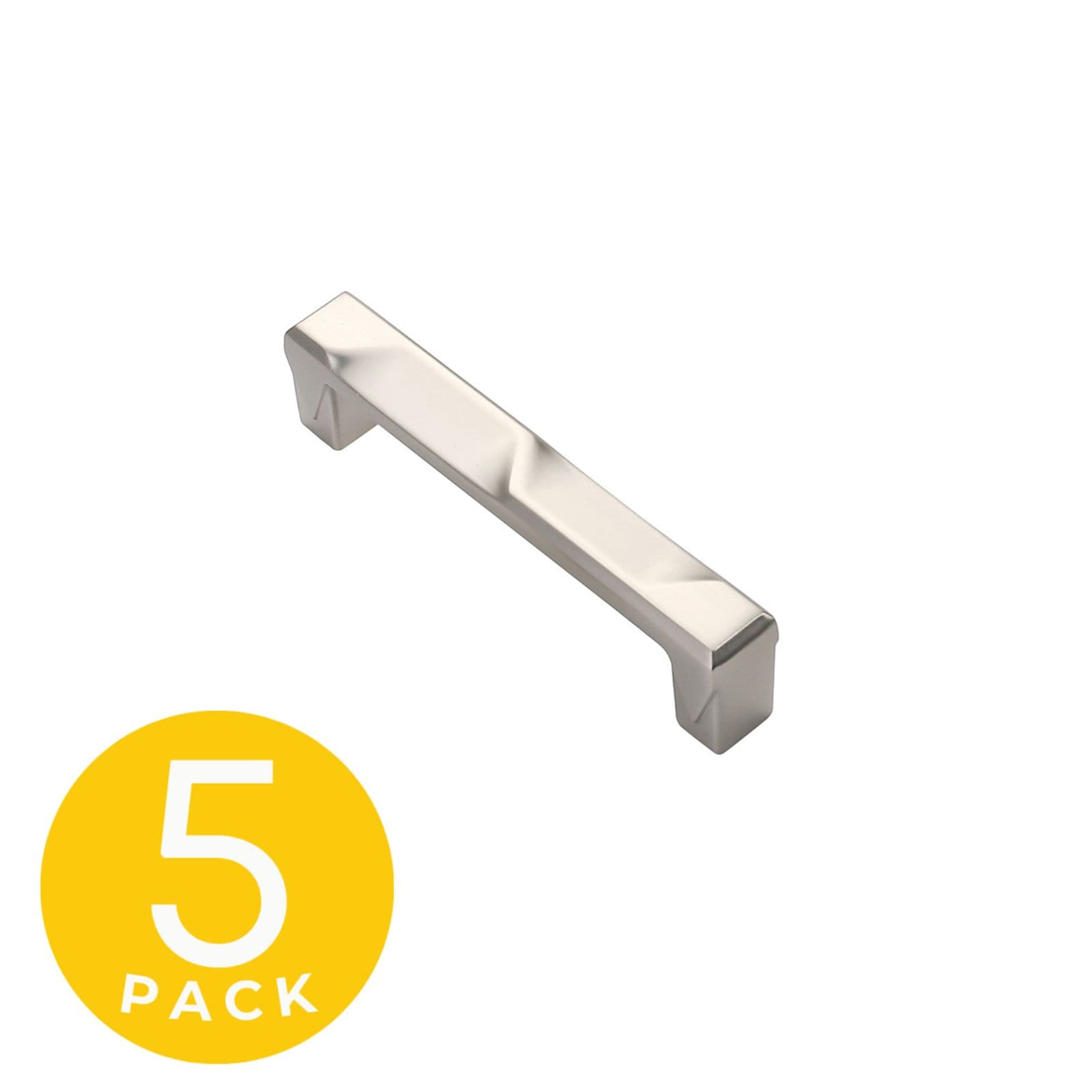 Sapphire SP-3771-96-SN-5 Geiger 3-3/4-in , 96mm Center to Center Satin Nickel Rectangular Bar Drawer Pulls 5 -Pack