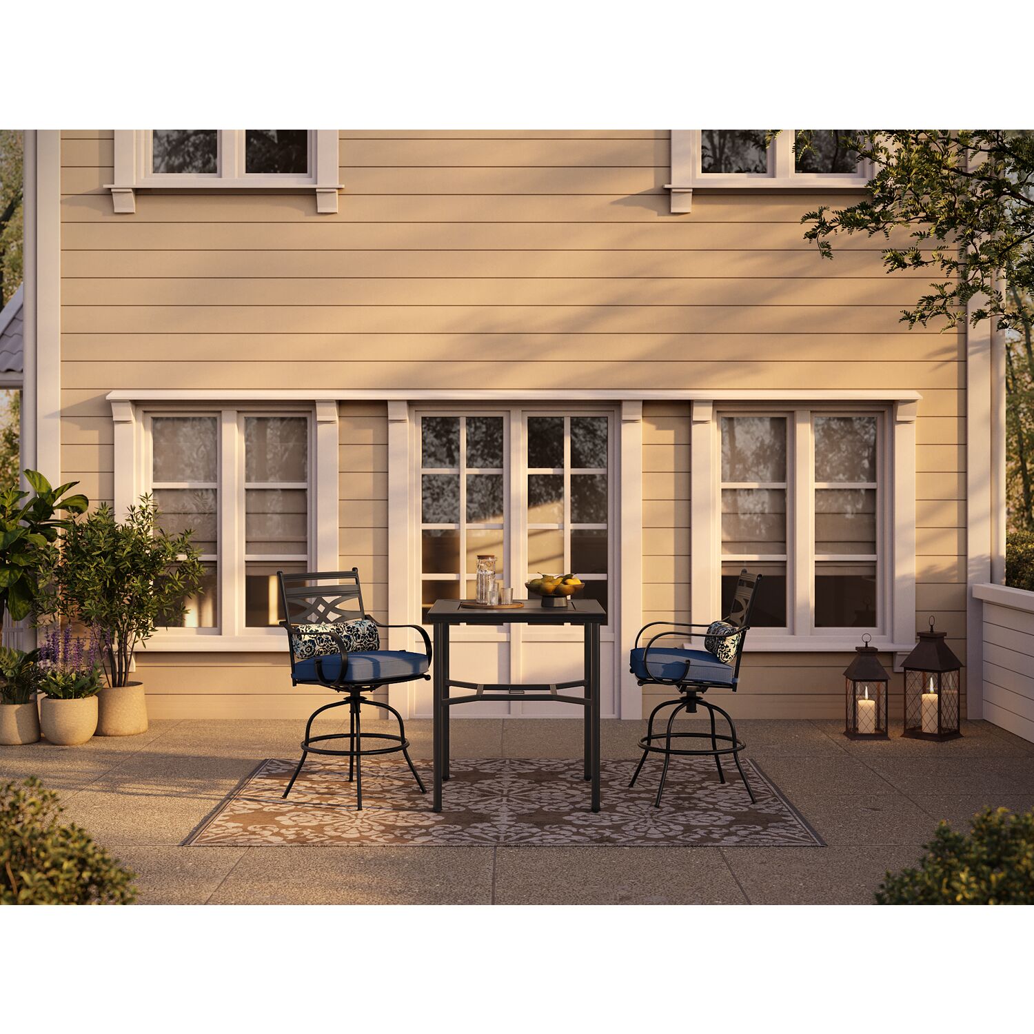 Hanover MCLRDN3PCBRSW2-NVY Patio-Dining-Sets - View #9