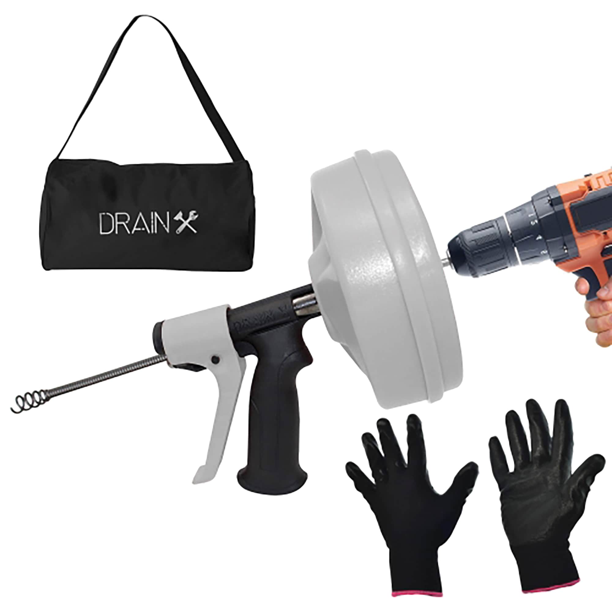 DrainX NWHDHX11047 SPINFEED Metal Drain snake