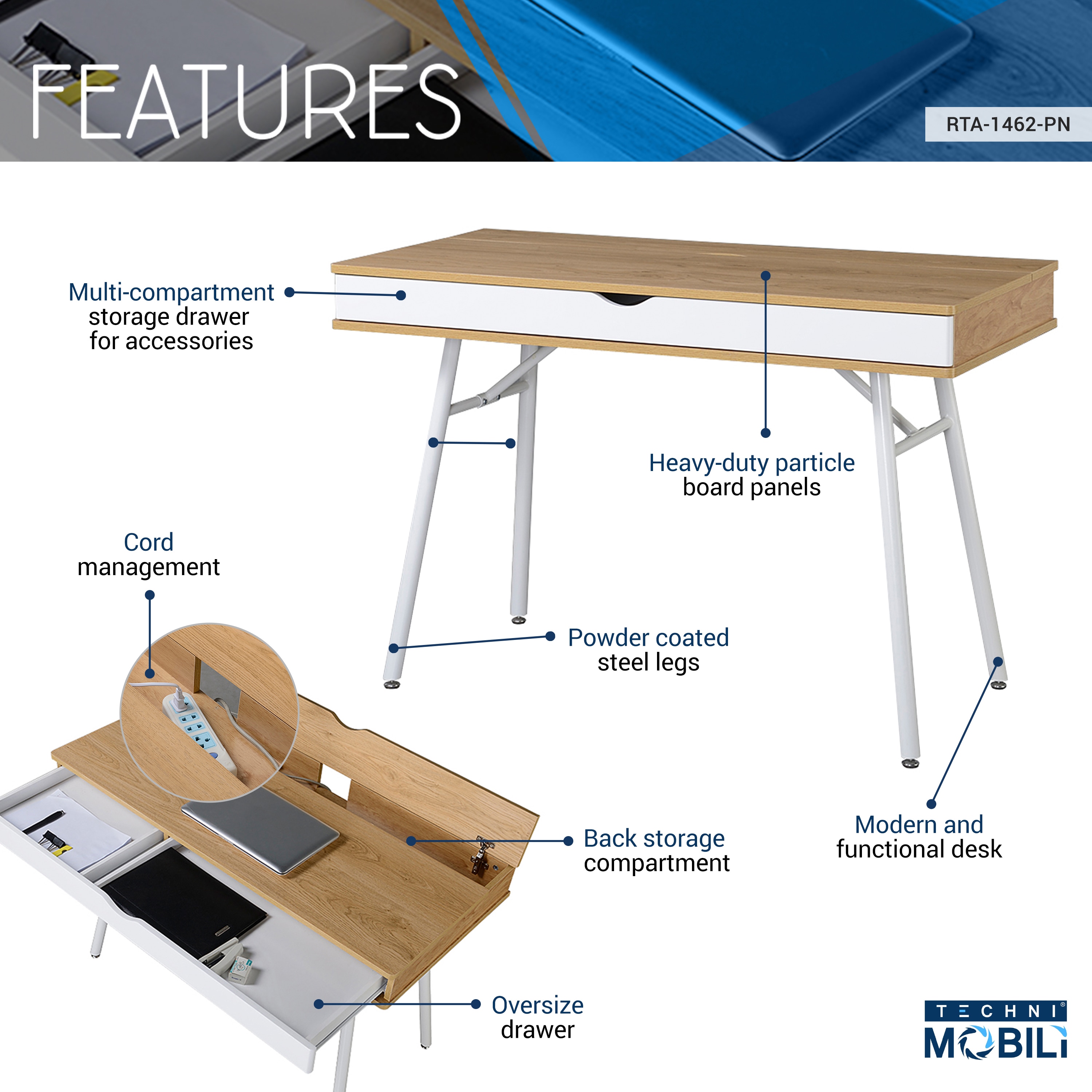 LOVMOR SF-R-RTA-1462-PN desks - View #3