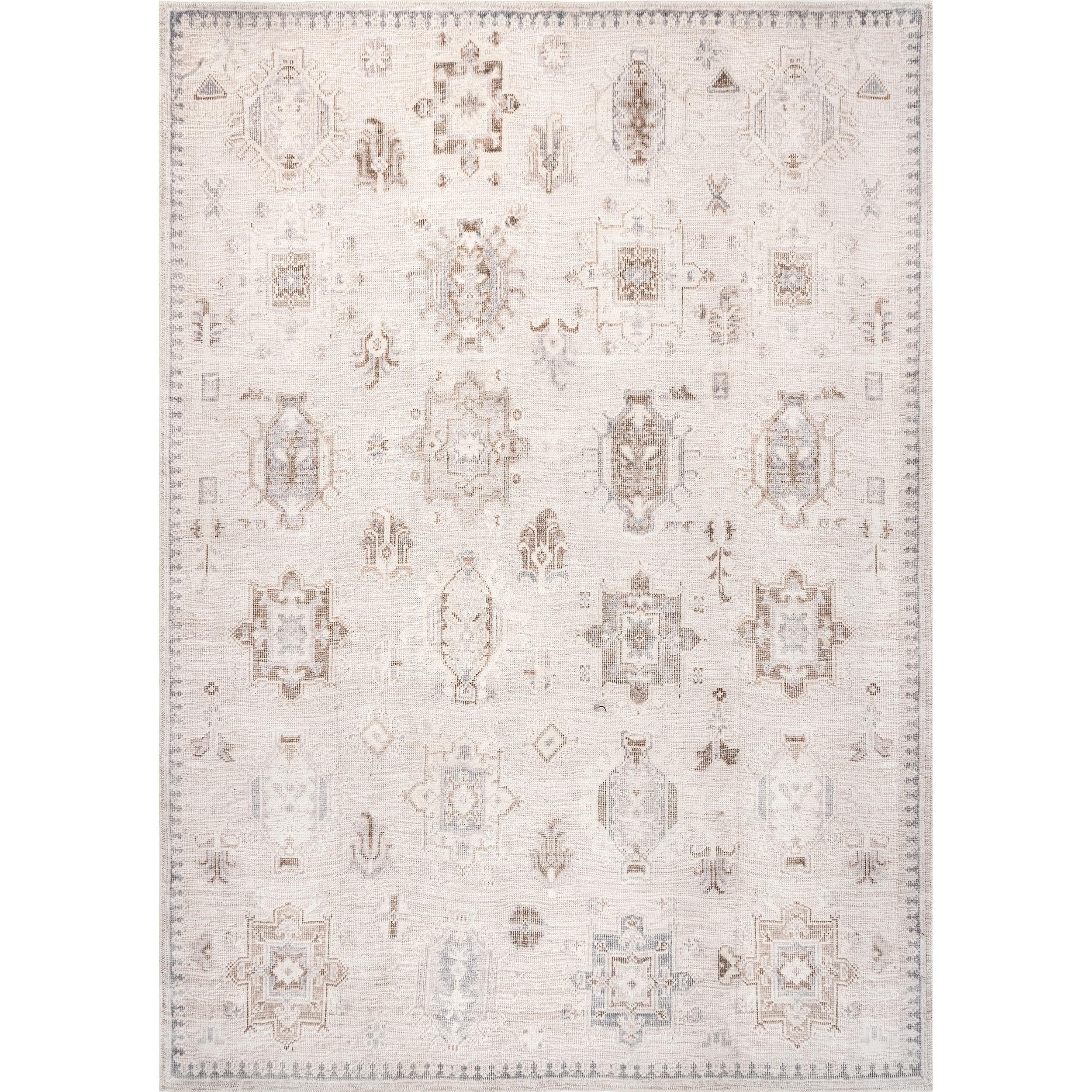 nuLOOM HJAU13A-2608 Aurora 2 x 8 (ft) Loomed Polyester Beige Rectangular Indoor Floral/Botanical Machine washable Runner rug