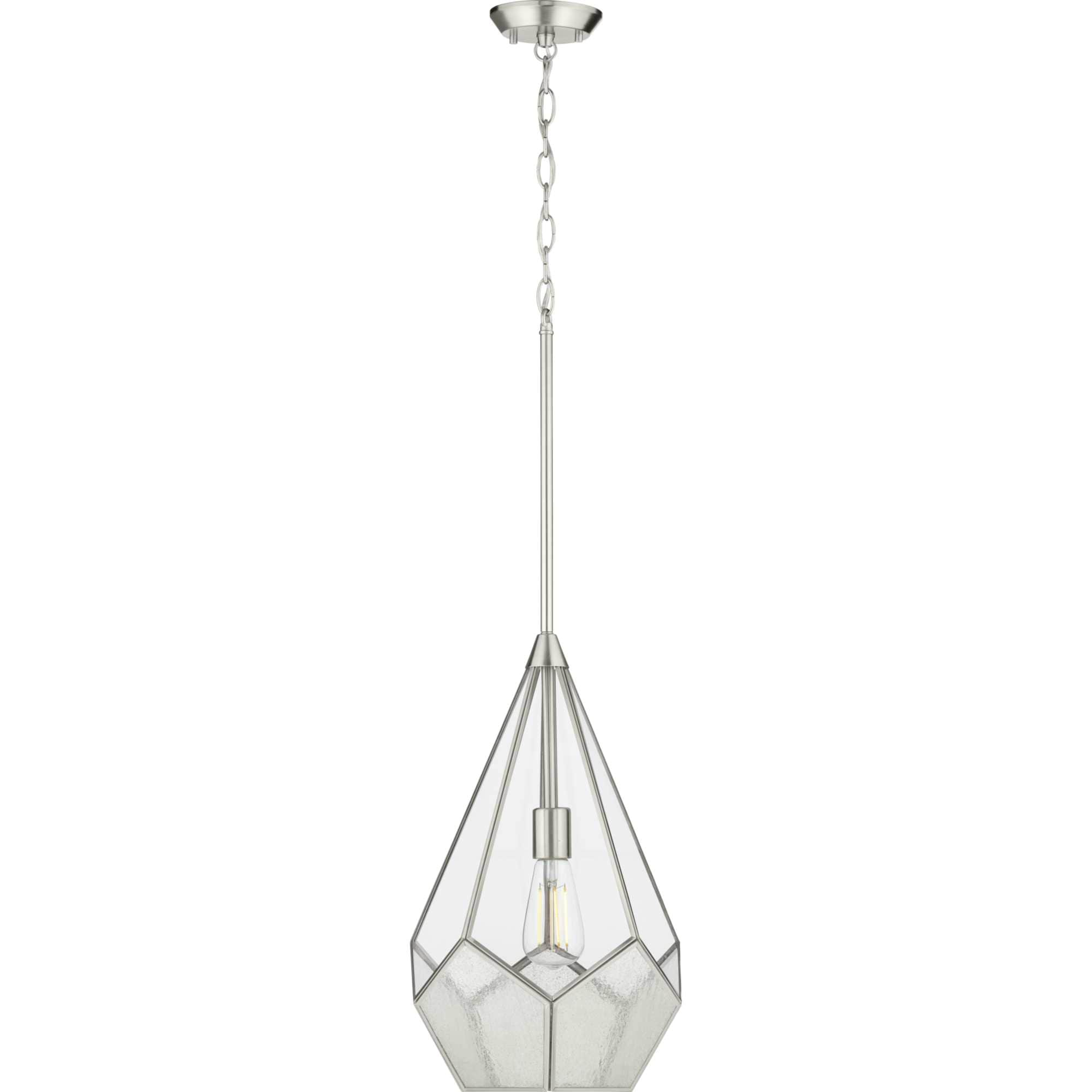 Cinq Brushed Nickel Geometric Glass Pendant Light