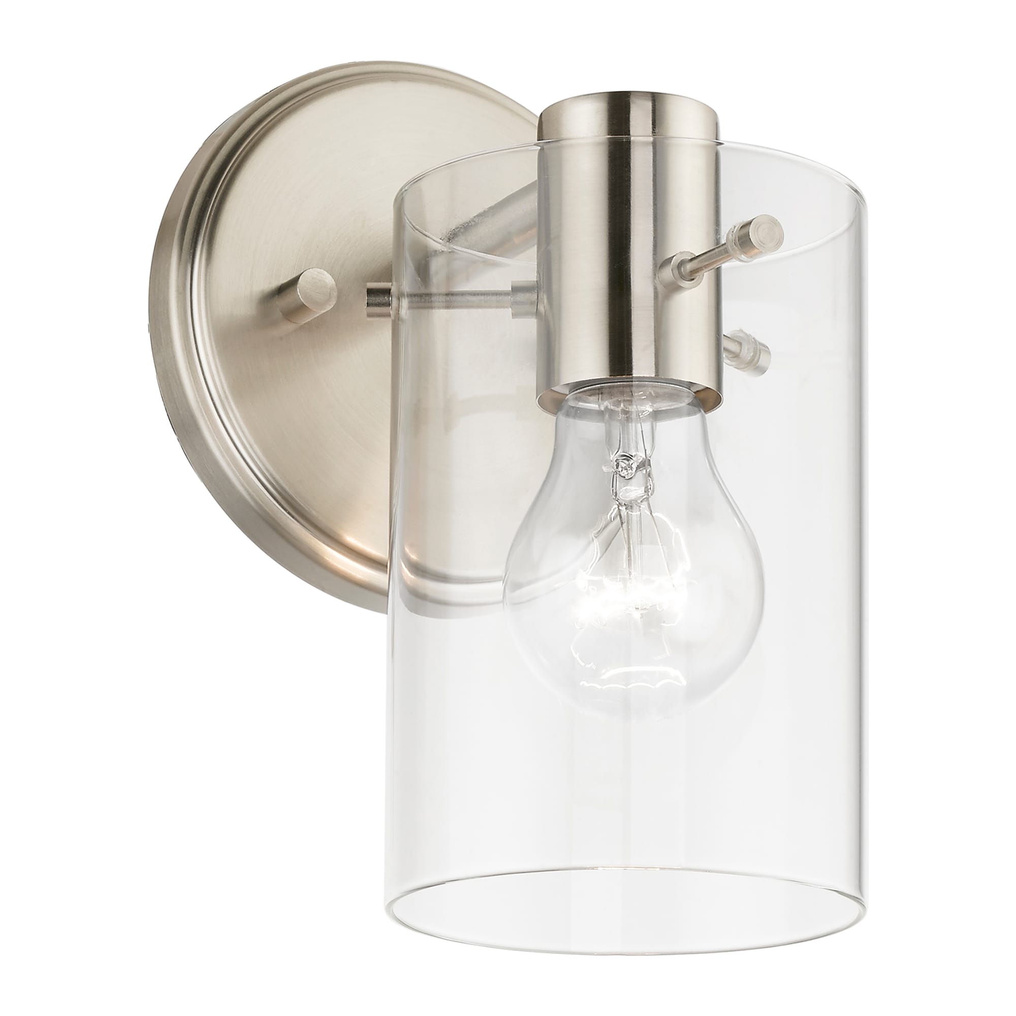 Munich Sleek Brushed Nickel Transitional 1-Light Sconce