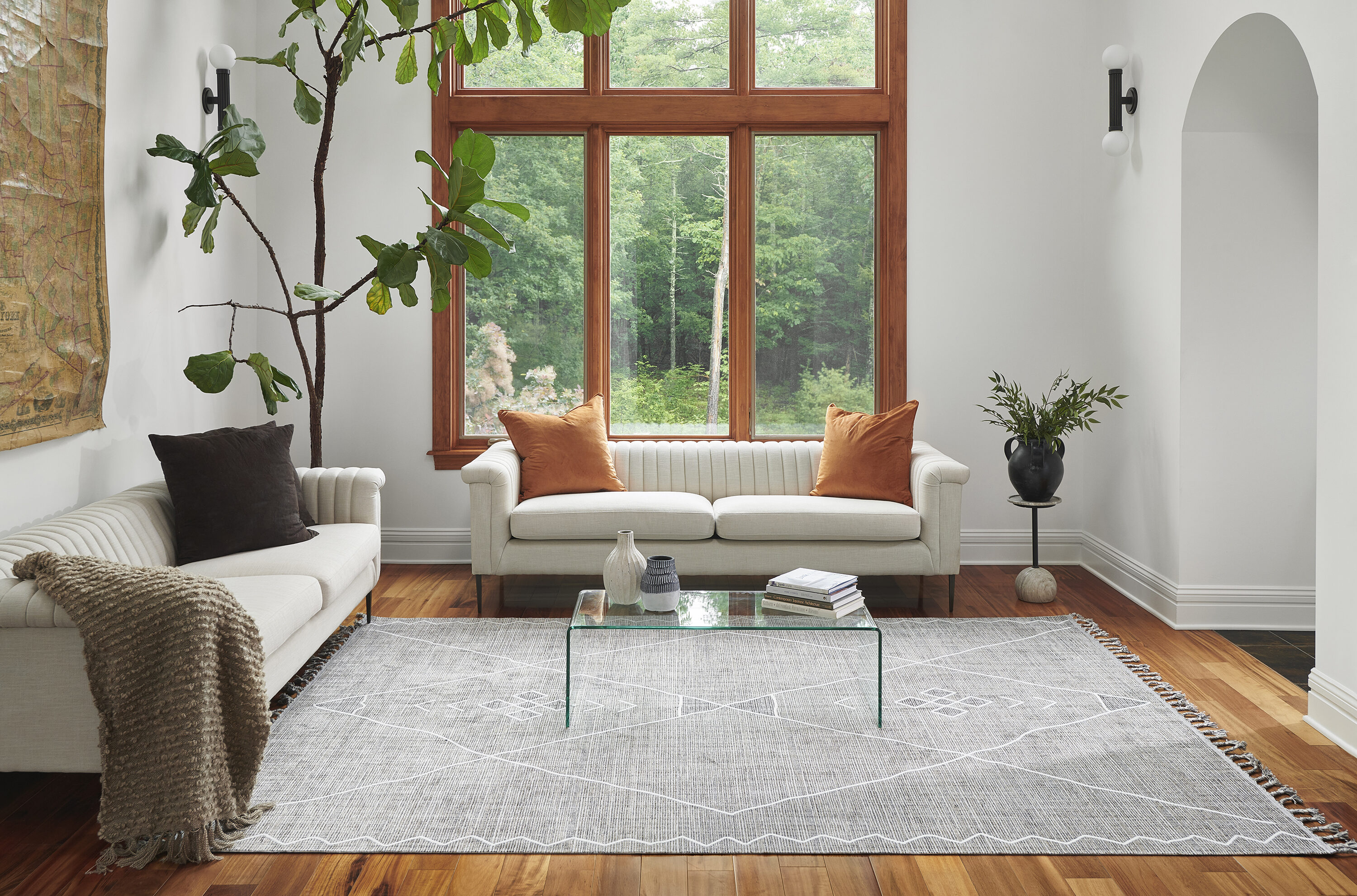 Momeni RABATRBT-1GRY7AA2 7 x 10 (ft) Loomed Polyester Grey Rectangular Indoor Vacuum regularly Area rug