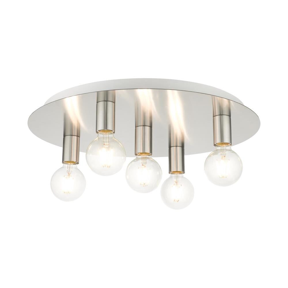 Livex Lighting 45875-91 Hillview 5 -Light 20-in Brushed Nickel Flush Mount Light