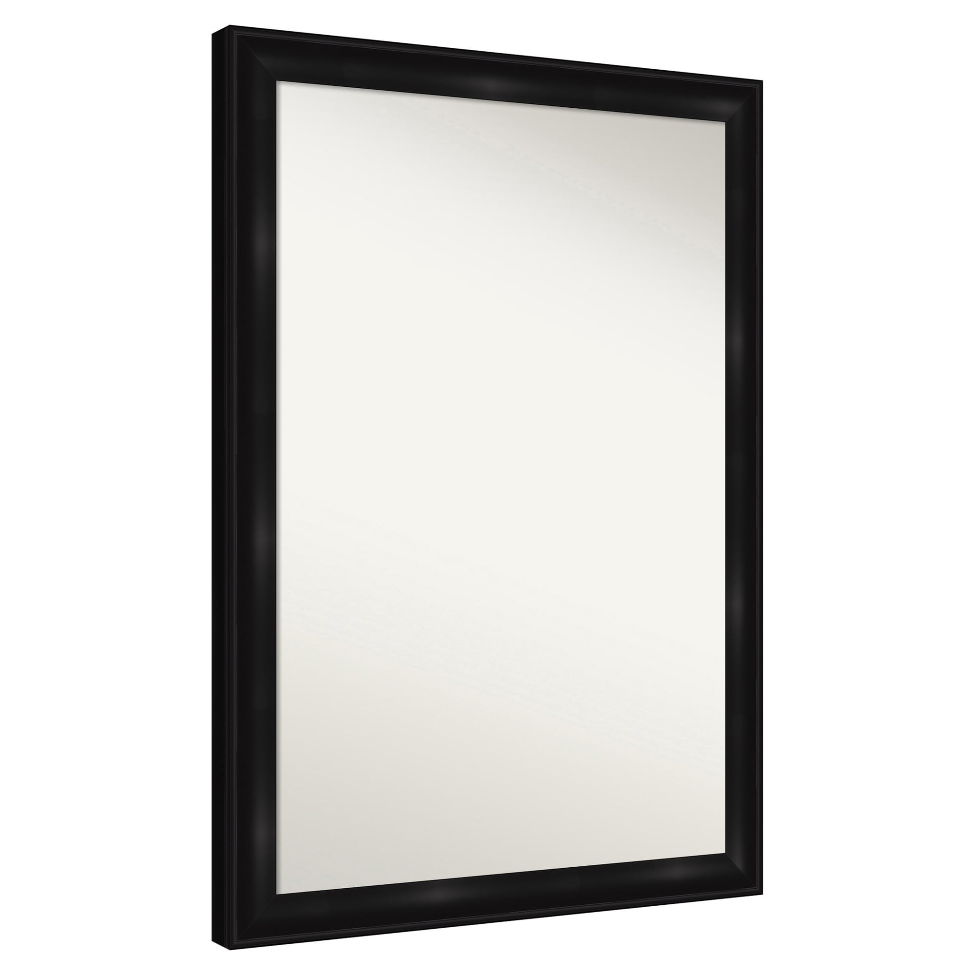 Amanti Art  Non-Beveled Mirror Grand Black Narrow Framed Wall Mirror 40 x 28 in.
