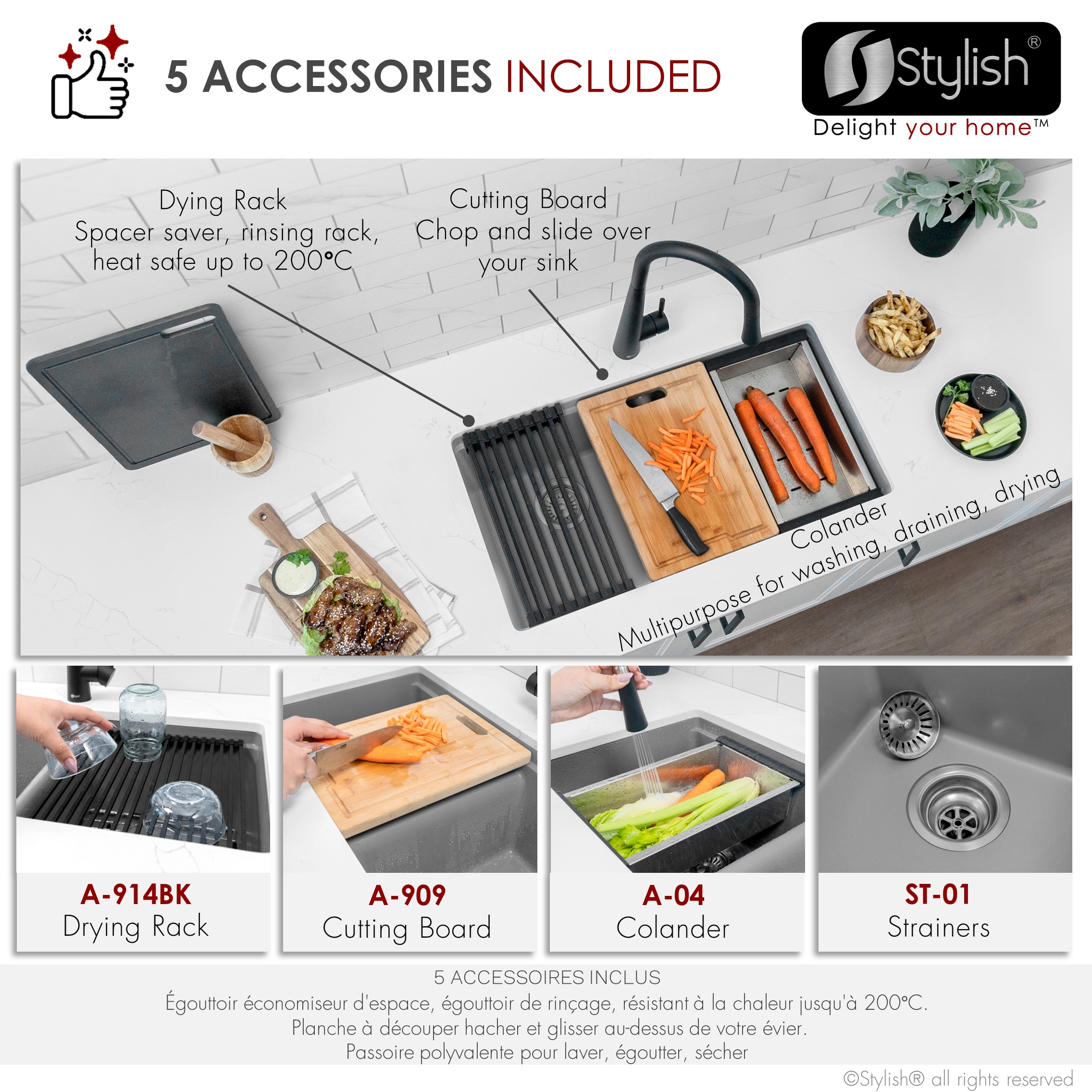 Stylish S-833WL1 Kitchen-Sinks - View #6