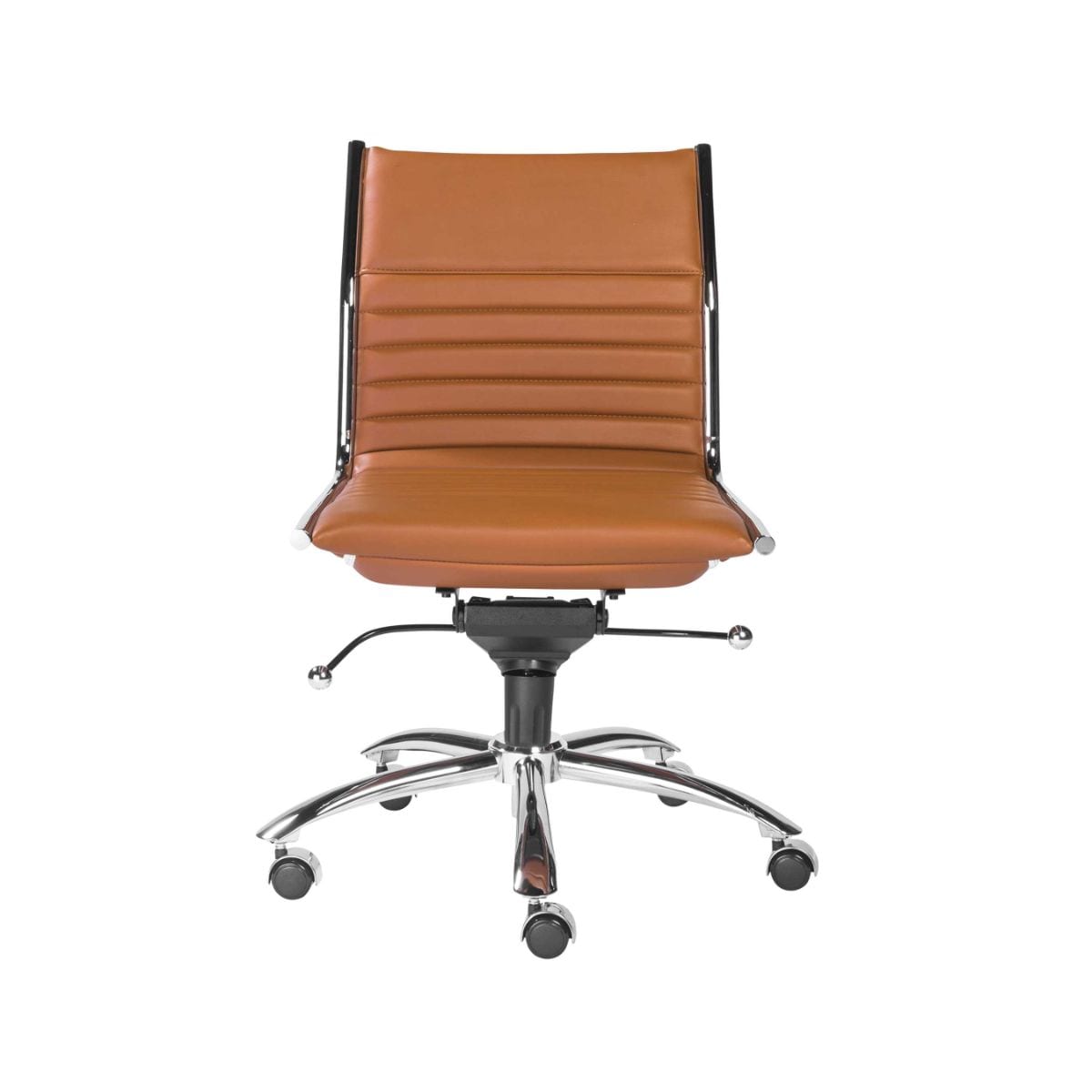 HomeRoots 370526 Amelia Orange Contemporary Adjustable Height Swivel Faux Leather Task Chair