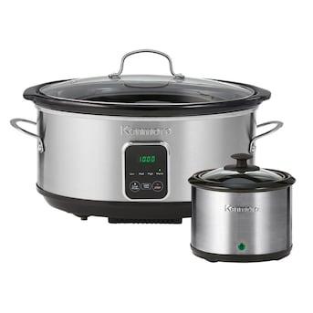 Highland 3.5-Quart Stainless Steel Oval 3-Vessel Slow Cooker