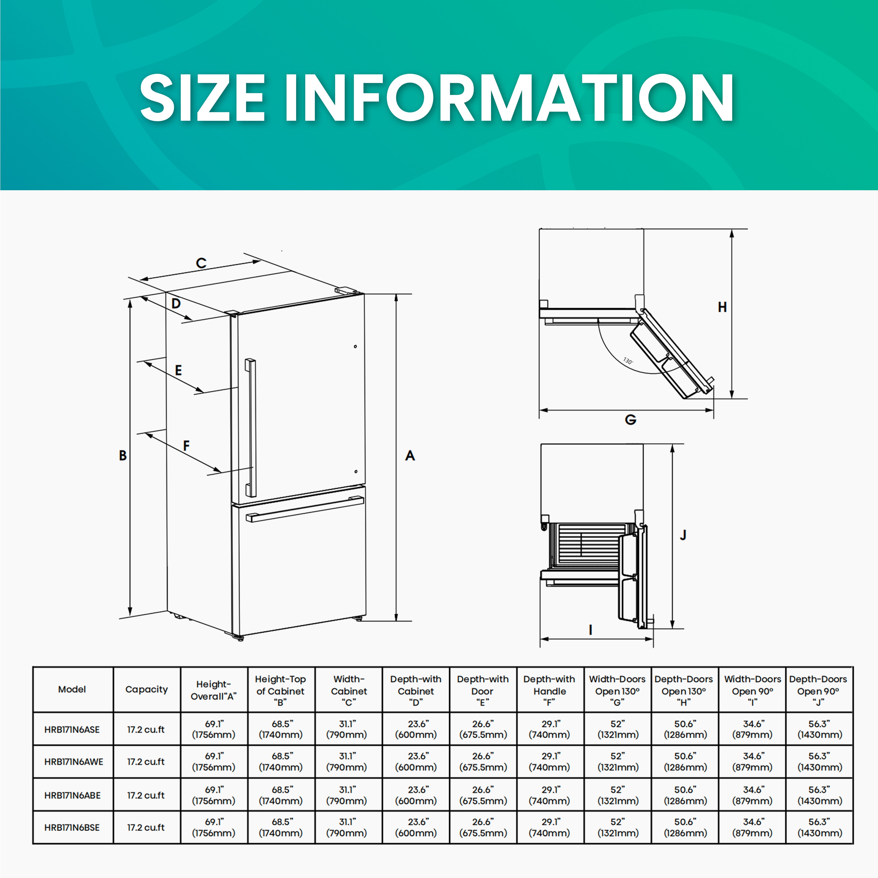 Hisense HRB171N6AWE Bottom-Freezer-Refrigerators - View #10
