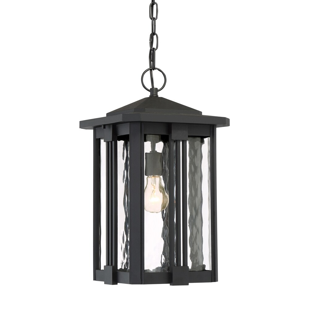 Quoizel EVG1911EK Everglade 1 -Light Earth black Traditional Lantern Medium (10-22 inches) Outdoor Hanging Pendant light