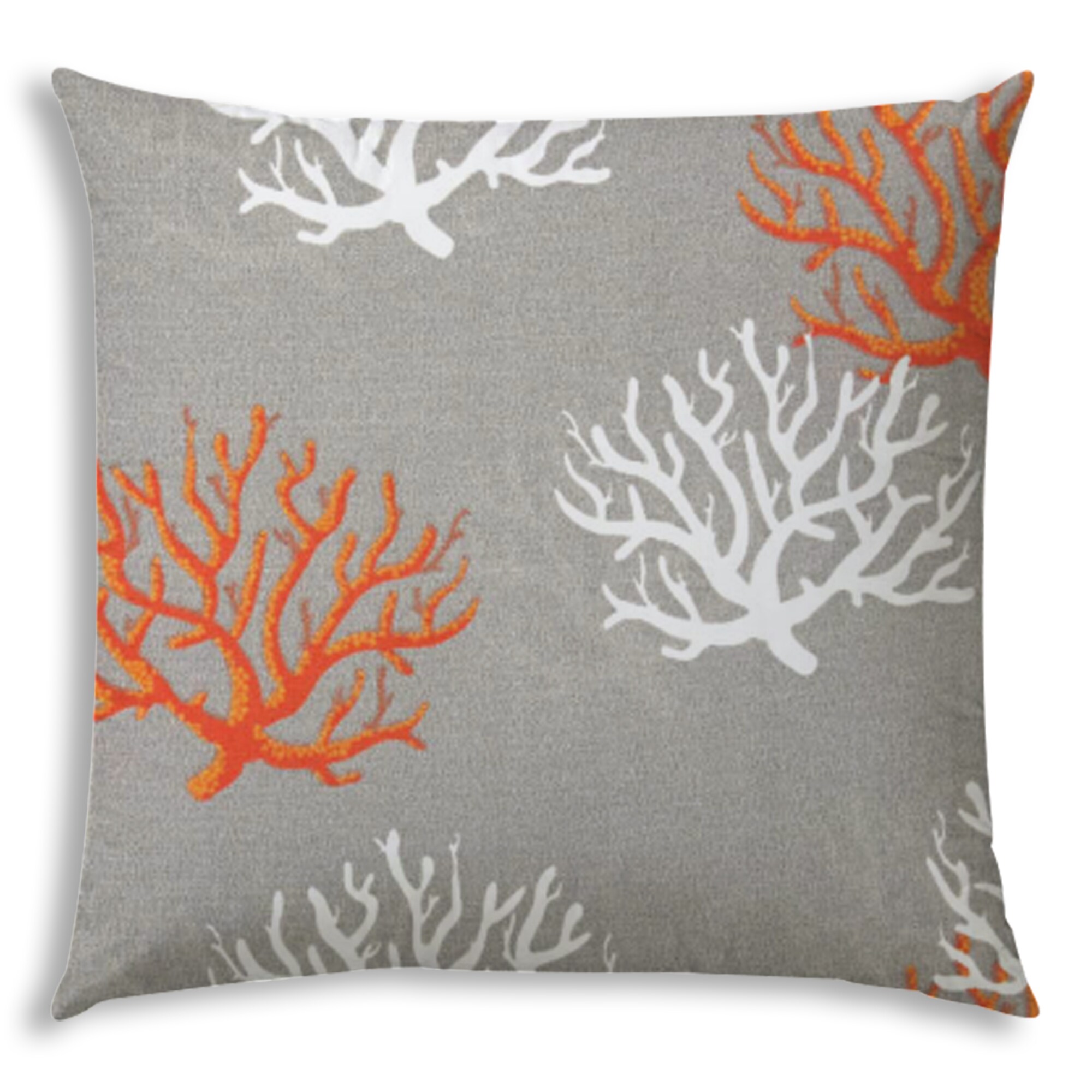 17-in x 17-in Gray, Orange, White Indoor Decorative Pillow | - Joita JOIC2890890A