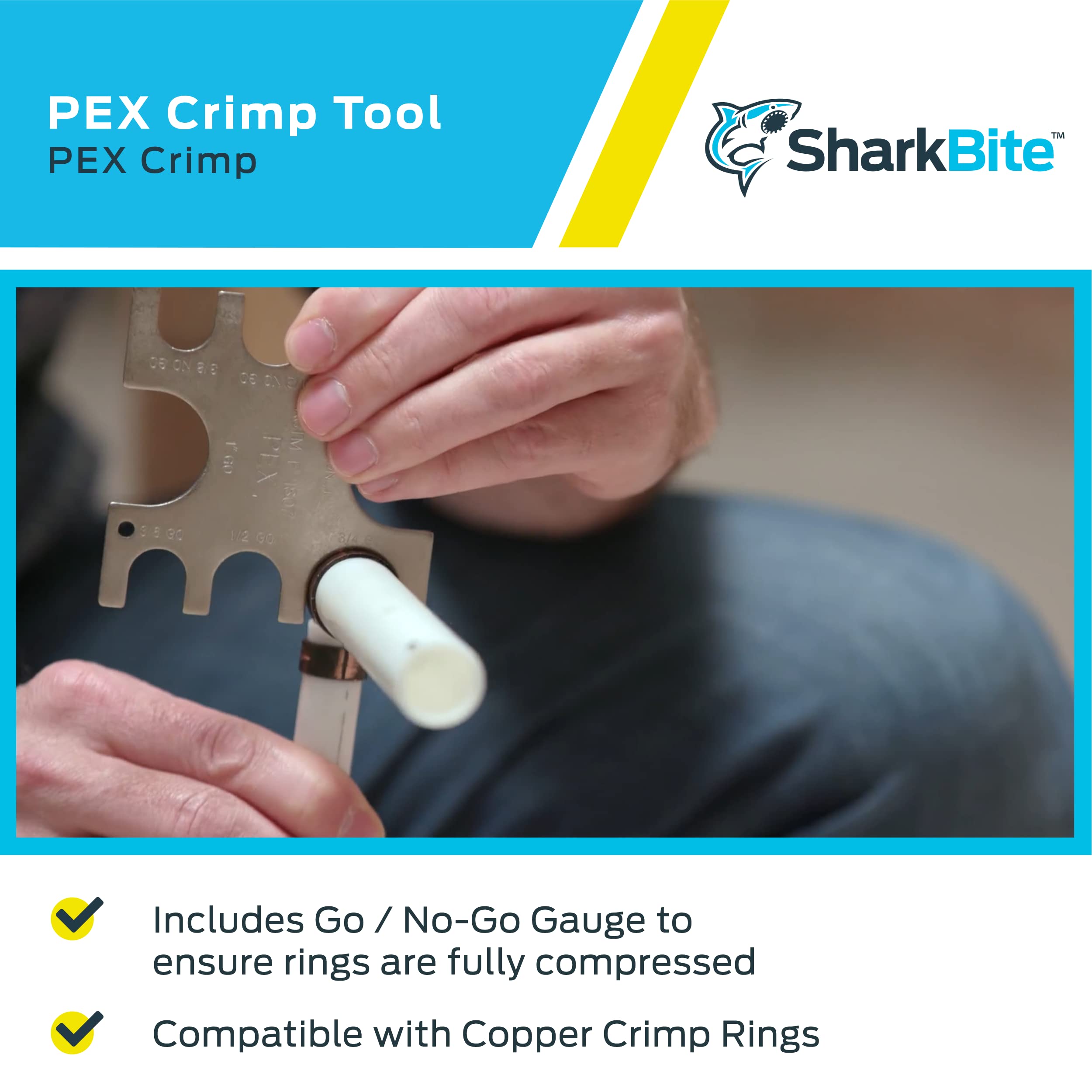 SharkBite 23251 PEX Combo Crimp Tool 12inch and 34inch in the Wire