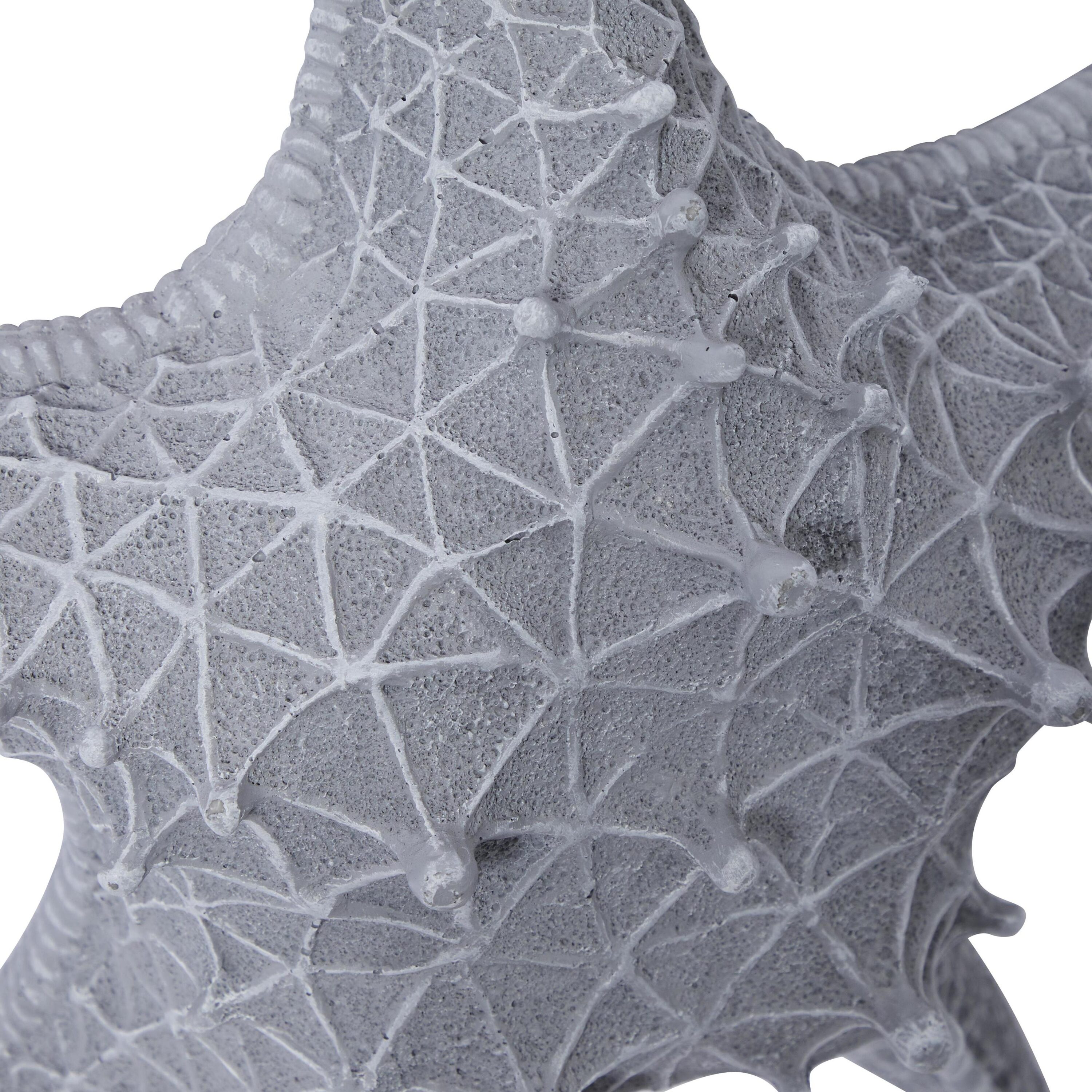 Gray Resin Starfish Wall Sculpture with Twisted Cord Accent